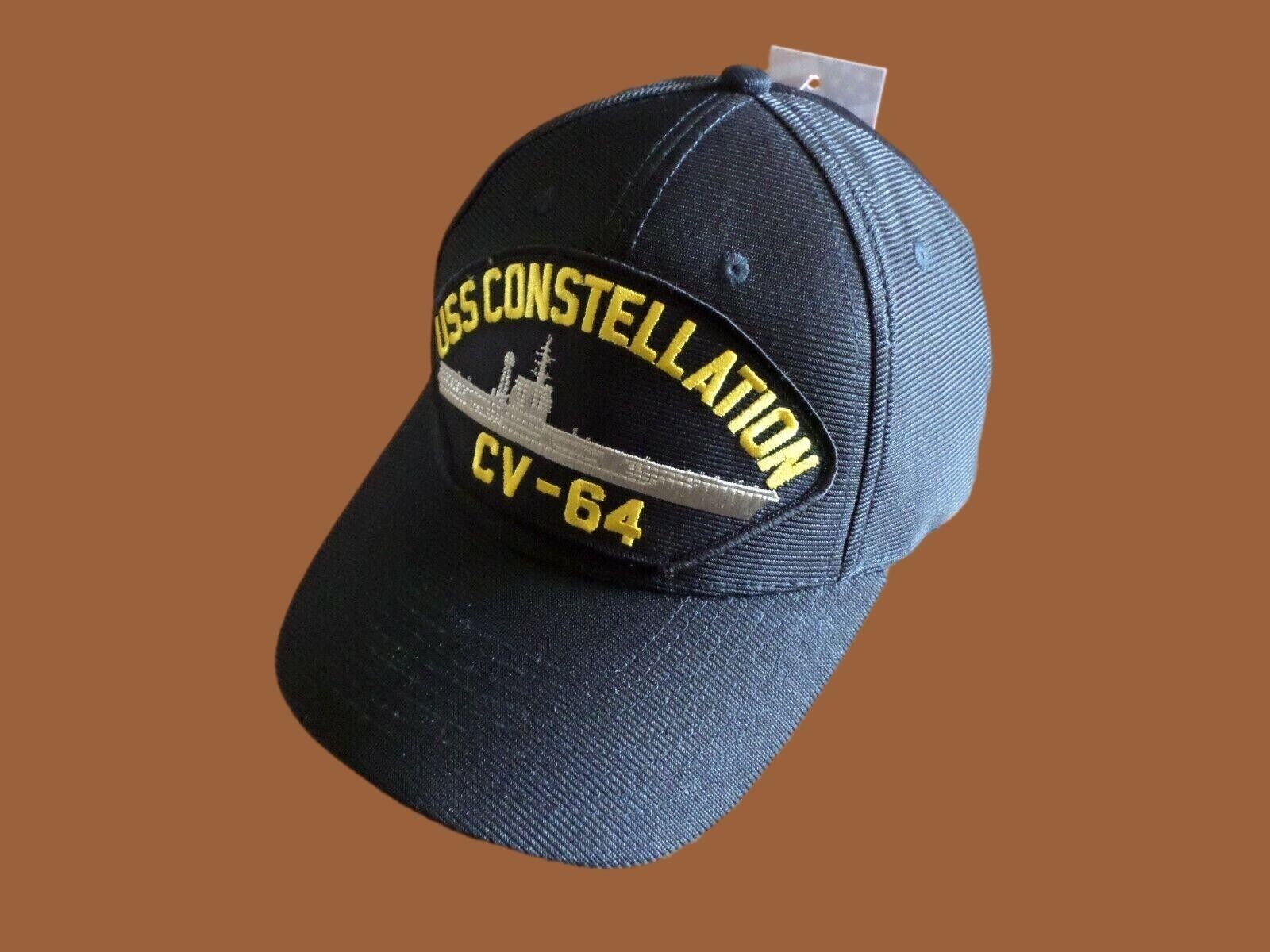 USS CONSTELLATION CV-64 NAVY SHIP HAT U.S MILITARY OFFICIAL BALL CAP U.S.A MADE 