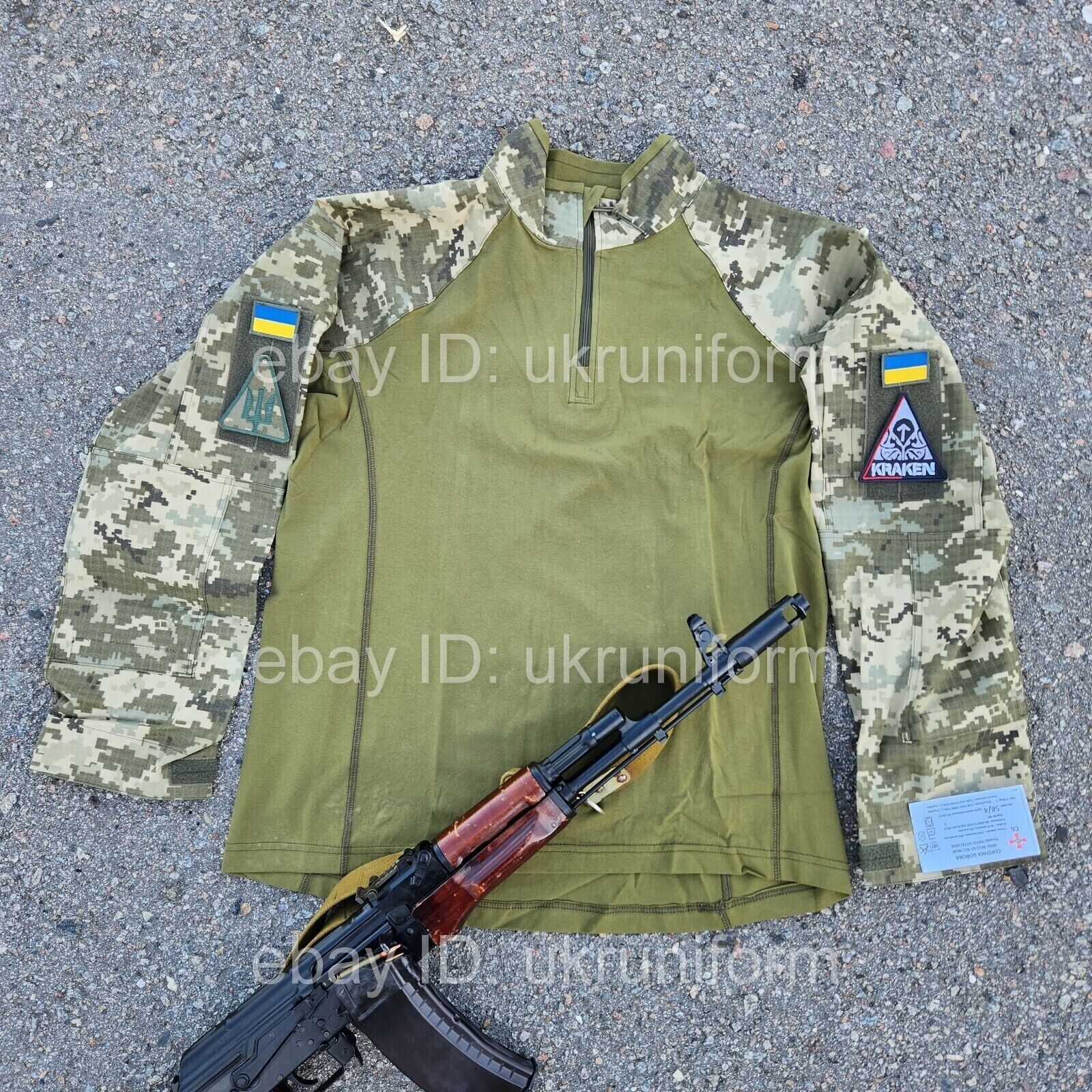 Uniform Ukraine Army PIXEL CAMO COMBAT SHIRT Ukrainian W A R TAG S-XXXXL