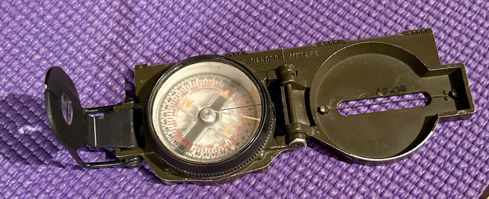 Vintage Authentic US Army Compass Magnetic FSN 6605-846-7618 Vietnam 1966