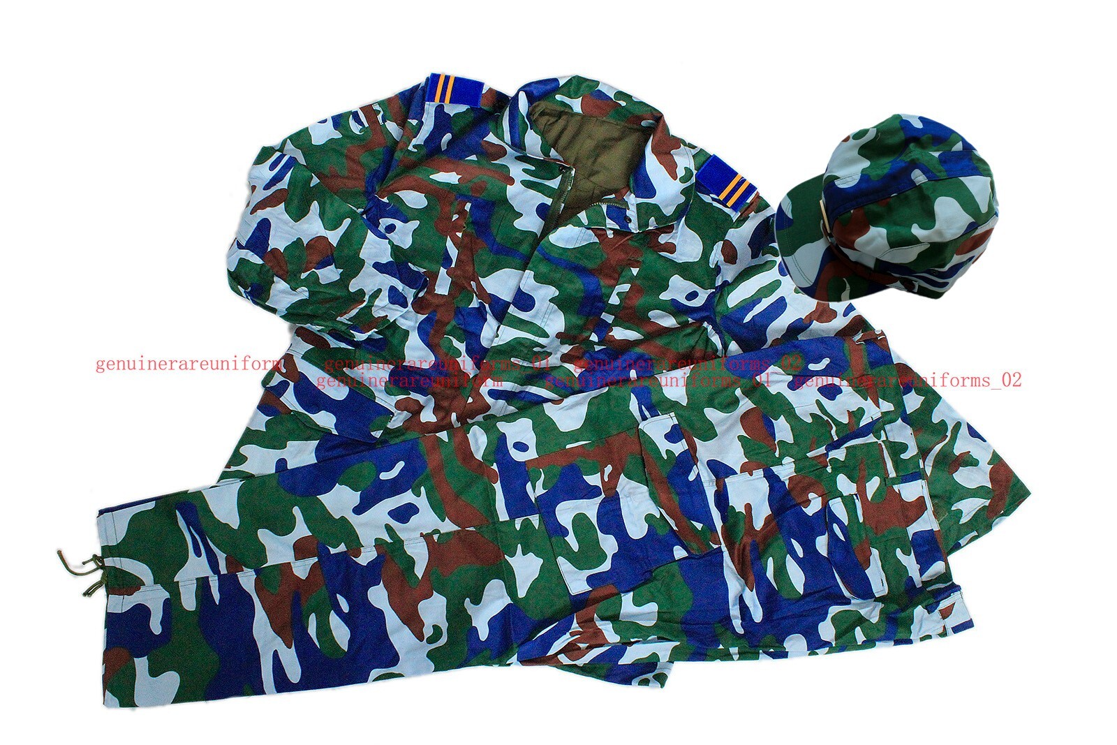 Rare Genuine China PLAAF Airborne Camo M64 Uniform Top Pants Cap Rank Many Size