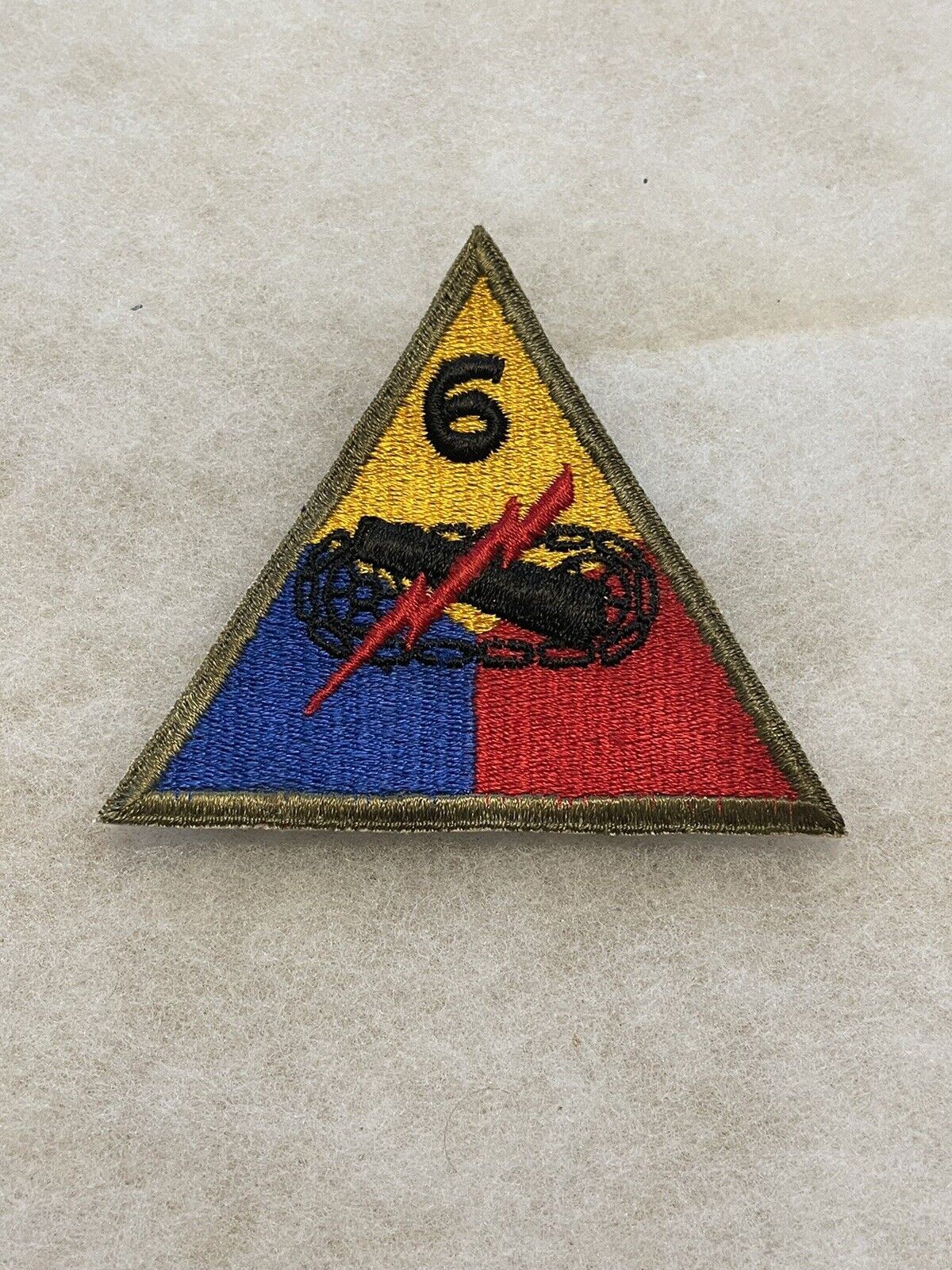 WW2 US 6th Armored Division Patch Unit Insignia