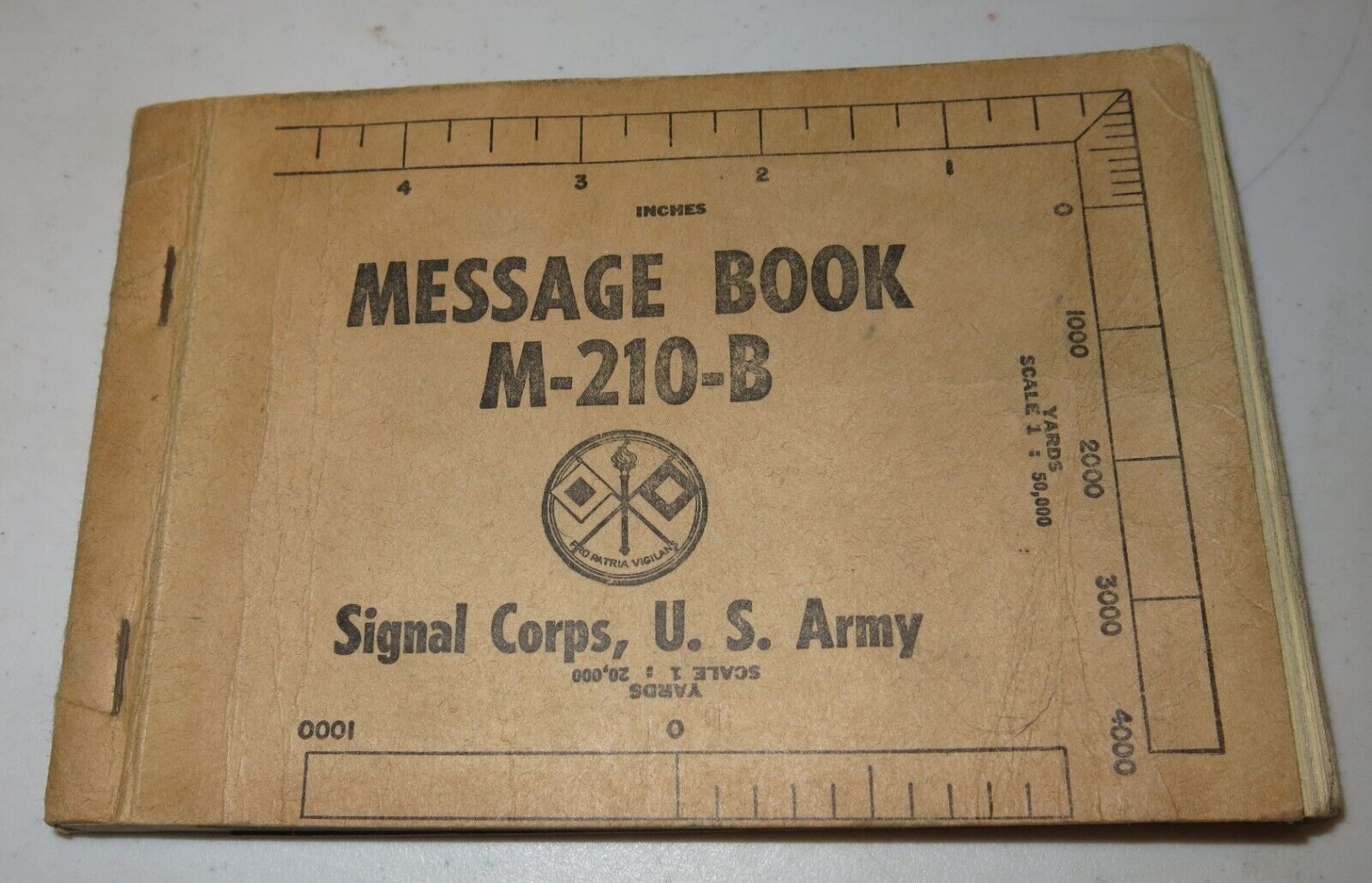 1943 WWII US Army Signal Corps Message Book M-210-B Vintage