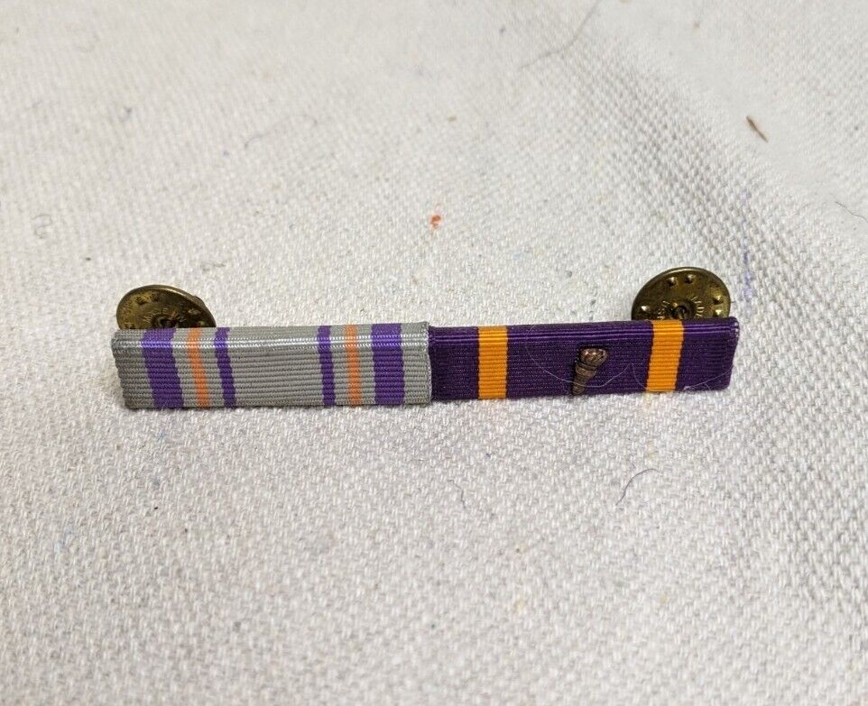 ROTC Ribbon Bar Pin - Purple Orange Silver