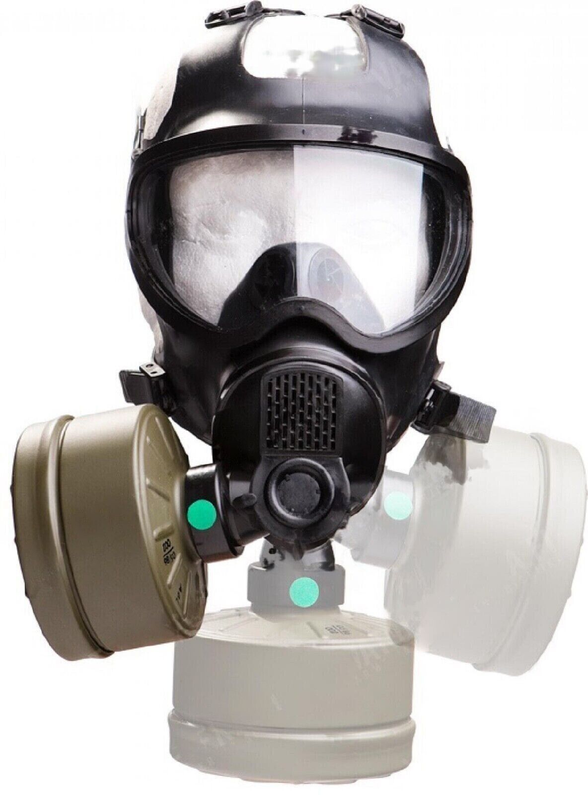 Belgian BEM 4 GP Gas Mask Takes NATO 40mm Filters Full Face Surplus Military