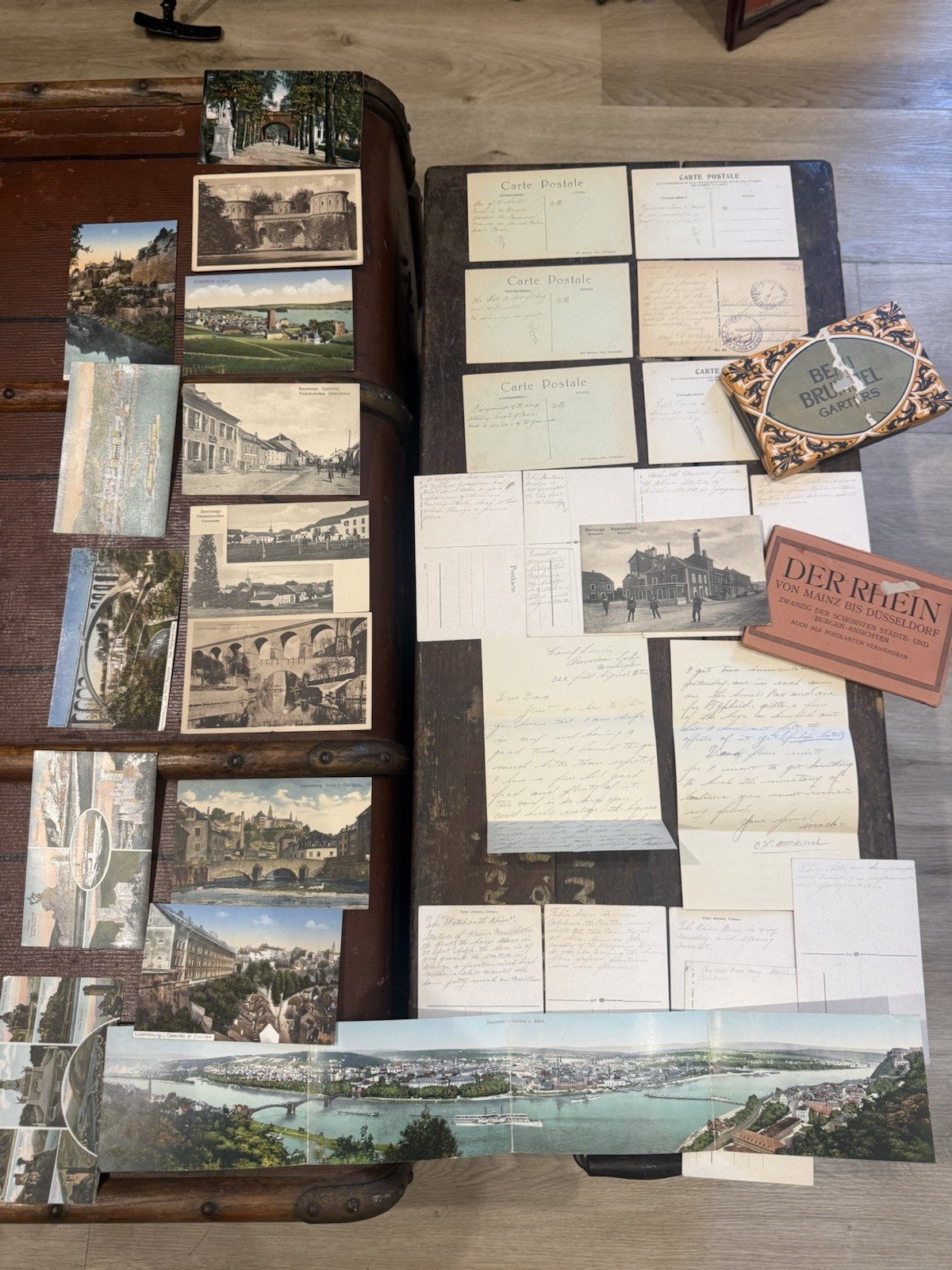 Incredible Lot WWI 322nd Field Signal Bn AEF Soldier Letters Postcards  