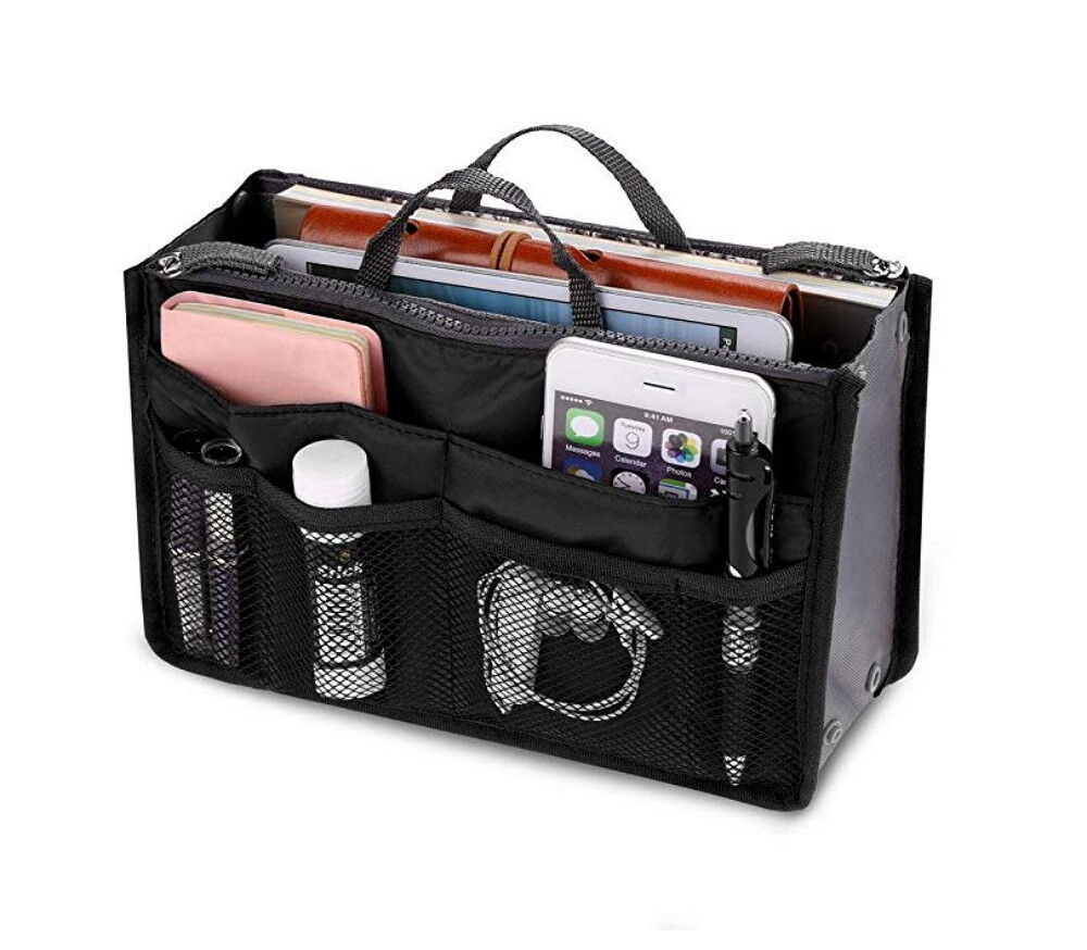 Women's Travel Handbag Organizer Insert-Multi-Pocket Purse Liner, Tote Organizer