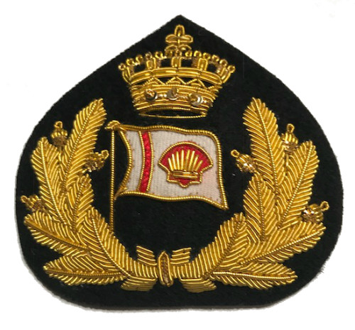 NEW DUTCH SHELL OIL FREIGHTER OCEAN LINE CREW CAPTAIN UNIFORM HAT CAP BADGE (CP)