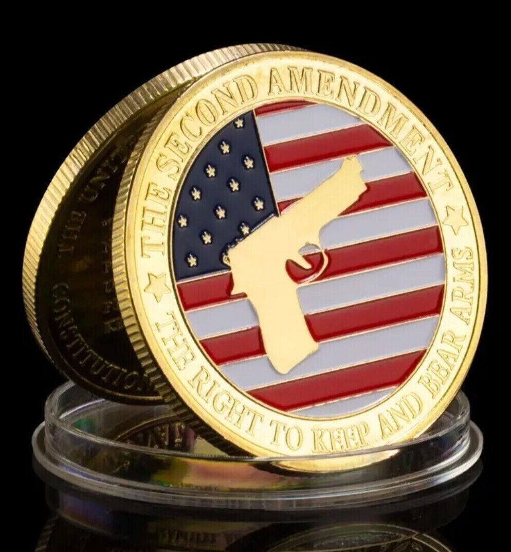 The Second Amendment of the United States Gold Challenge Coin Right To Bear Arms
