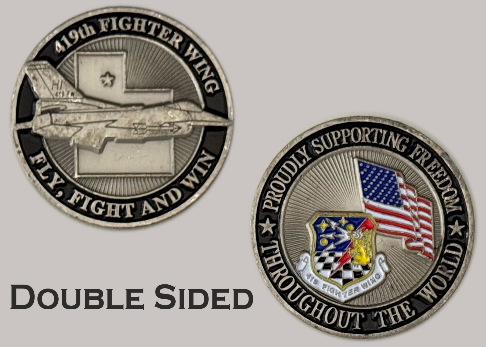 419th Fighter Wing Fly Fight Win USAF Freedom Challenge Coin  J#4