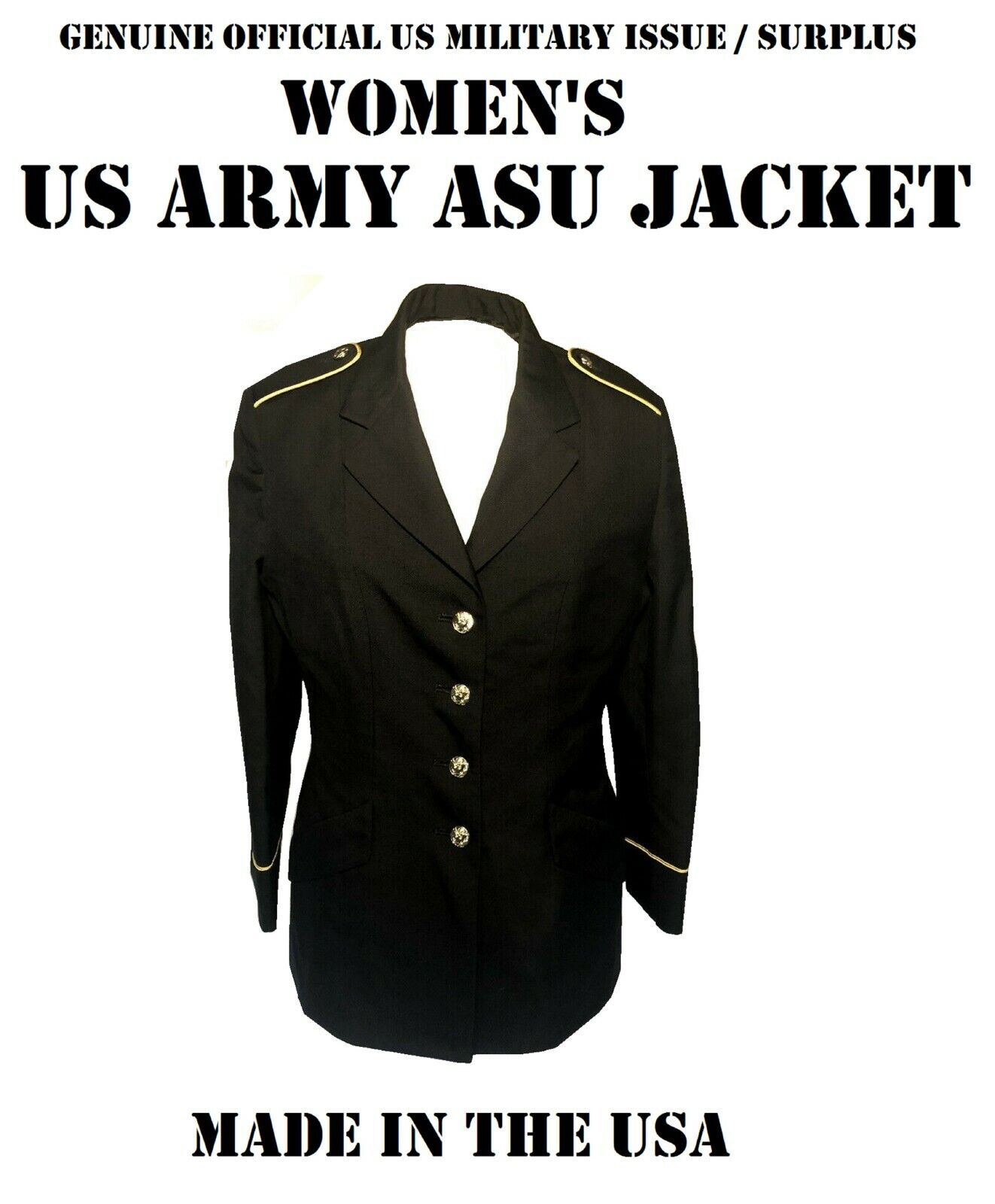 WOMEN'S 10WP US ARMY MILITARY SERVICE DRESS BLUE BLUES ASU UNIFORM COAT JACKET