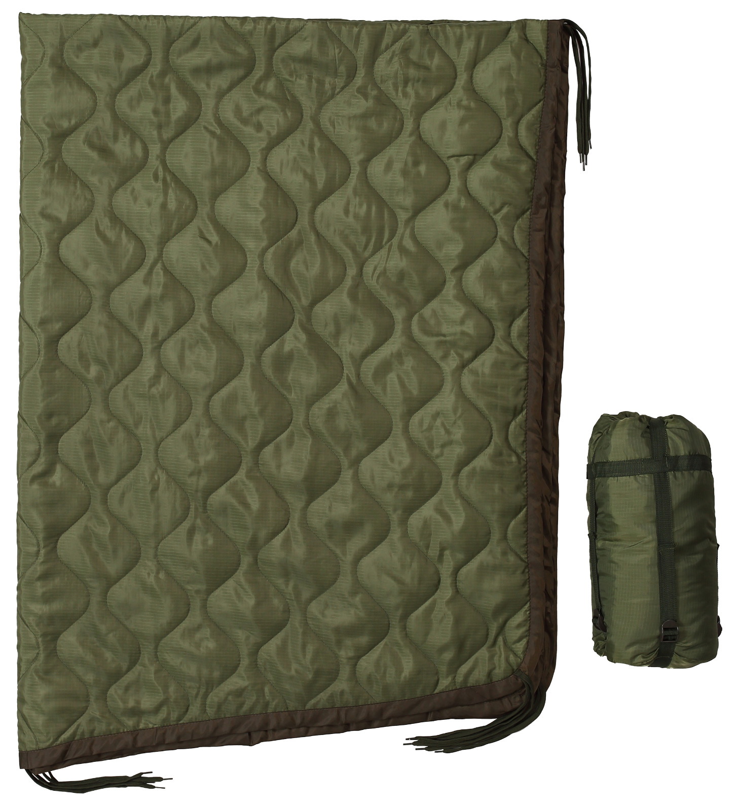 USGI Military Style All Weather Poncho Liner / Woobie Blanket in OD Green