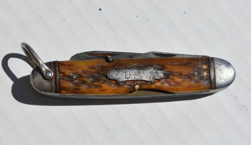 WWII U.S.N. Pocket Knife 3 Blade May Have USS Indianapolis Connection