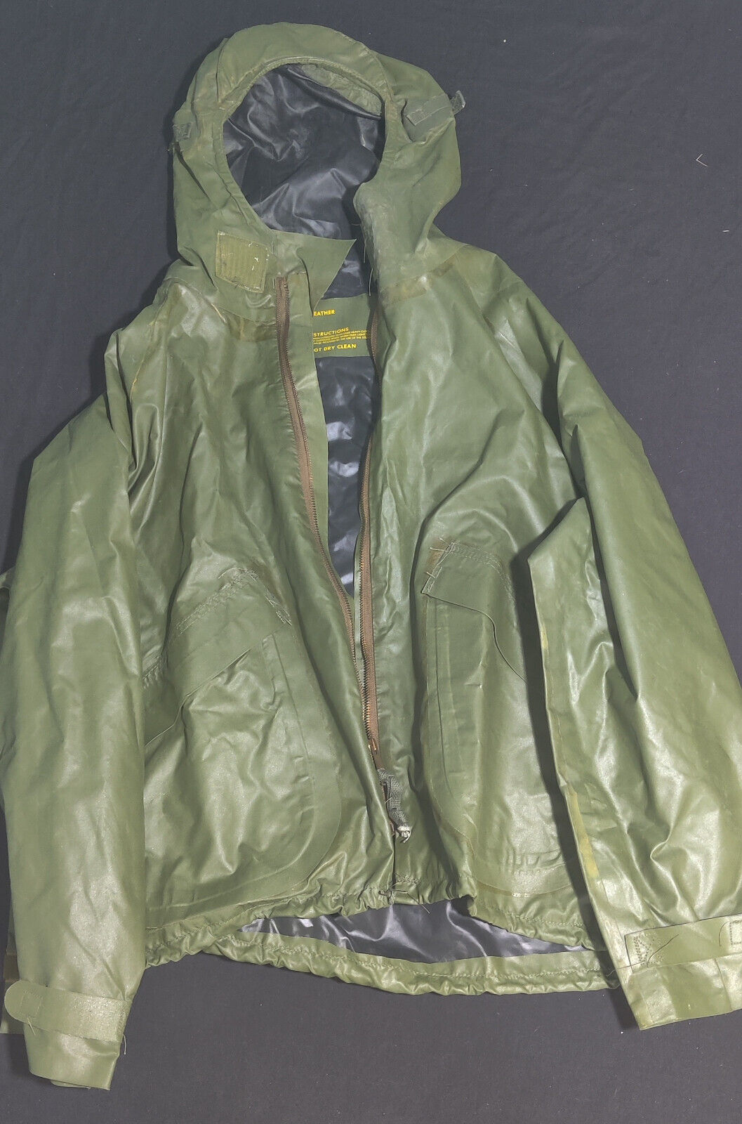 Genuine USGI USMC USN Wet Weather Parka Rain Jacket OD - SMALL Deadstock NIB