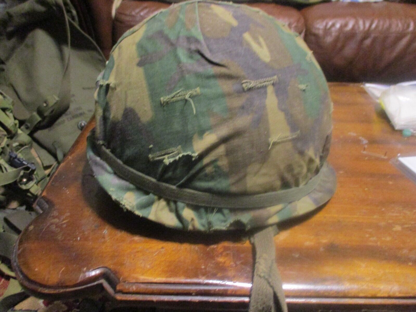 complete m1 helmet with cover and camo band