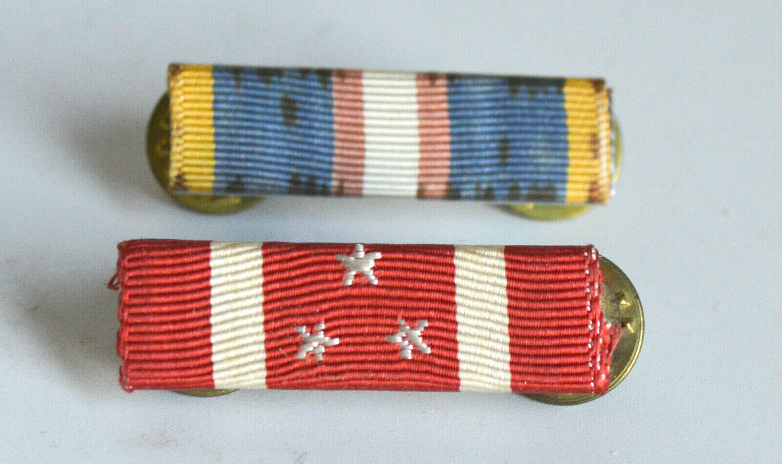 2- WWII Era Philippine Defense Independence Ribbon Bars Military