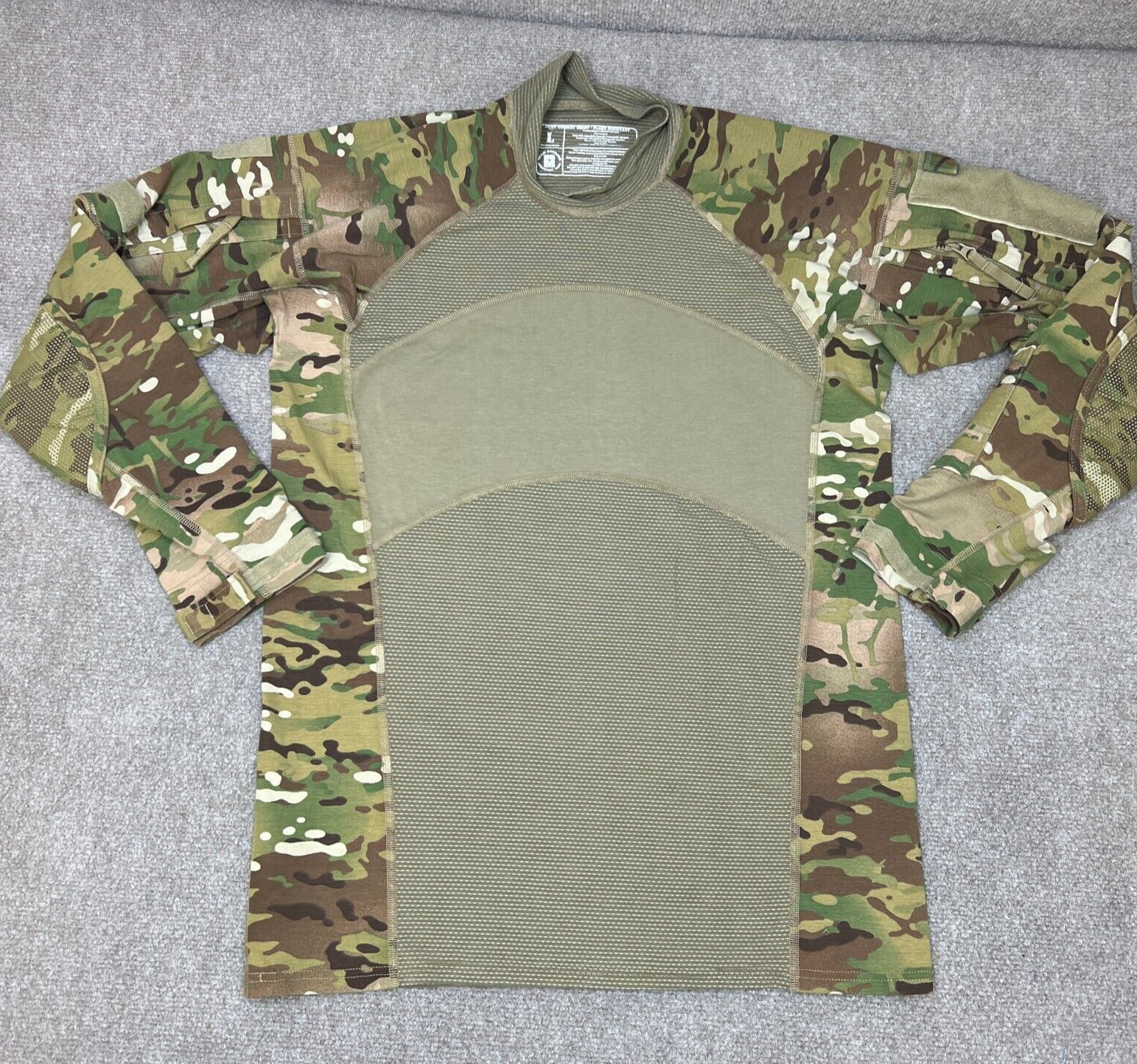 US Army Combat Shirt Mens Large OCP Camo Flame Resistant FR Mesh Stretch USA