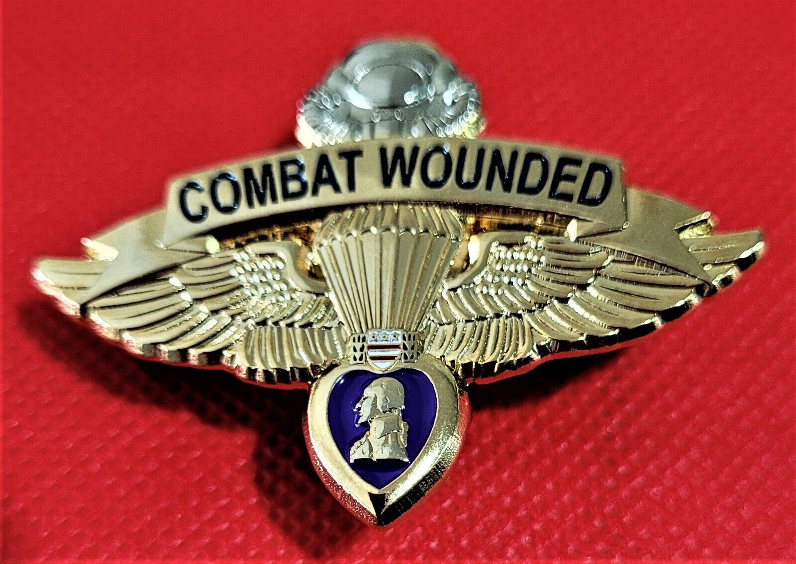 Combat Wounded Purple Heart US Marine Force Recon Pin