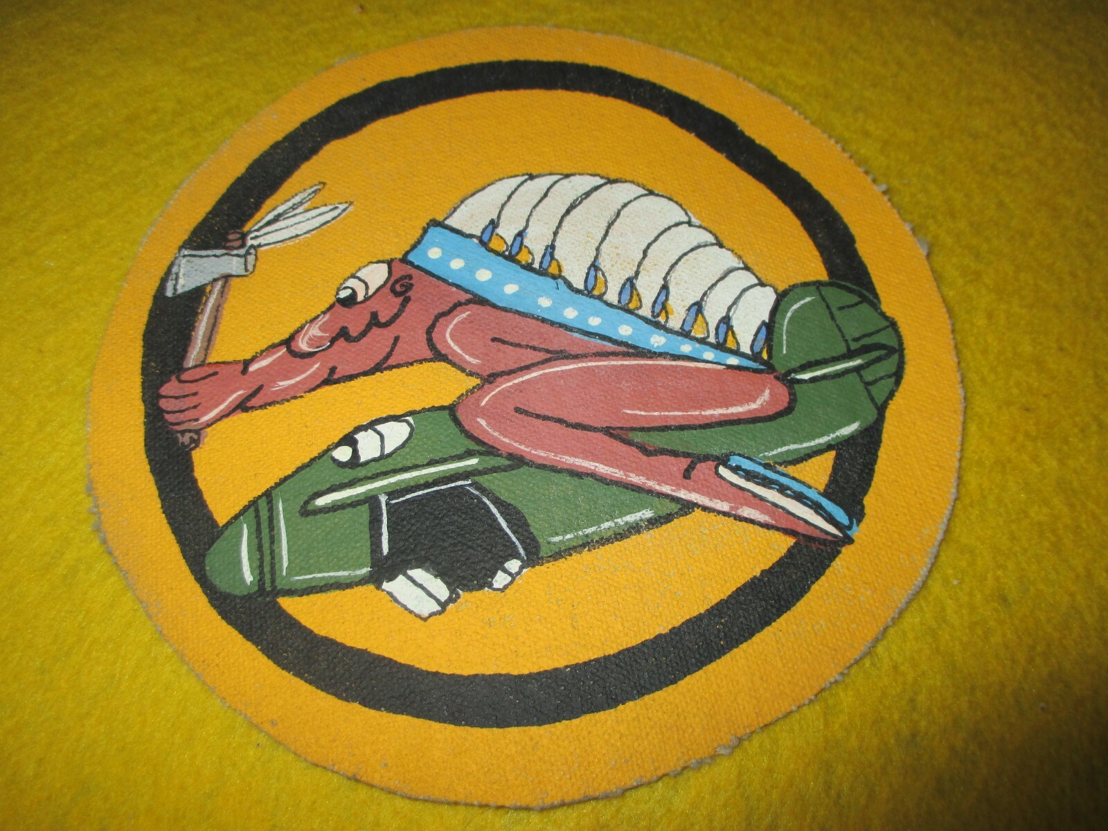 WWII USAAF BRAVE PLANE 45 TH FIGHTER SQDN 15 FG HICKAM 7 AAF FLIGHT JACKET PATCH