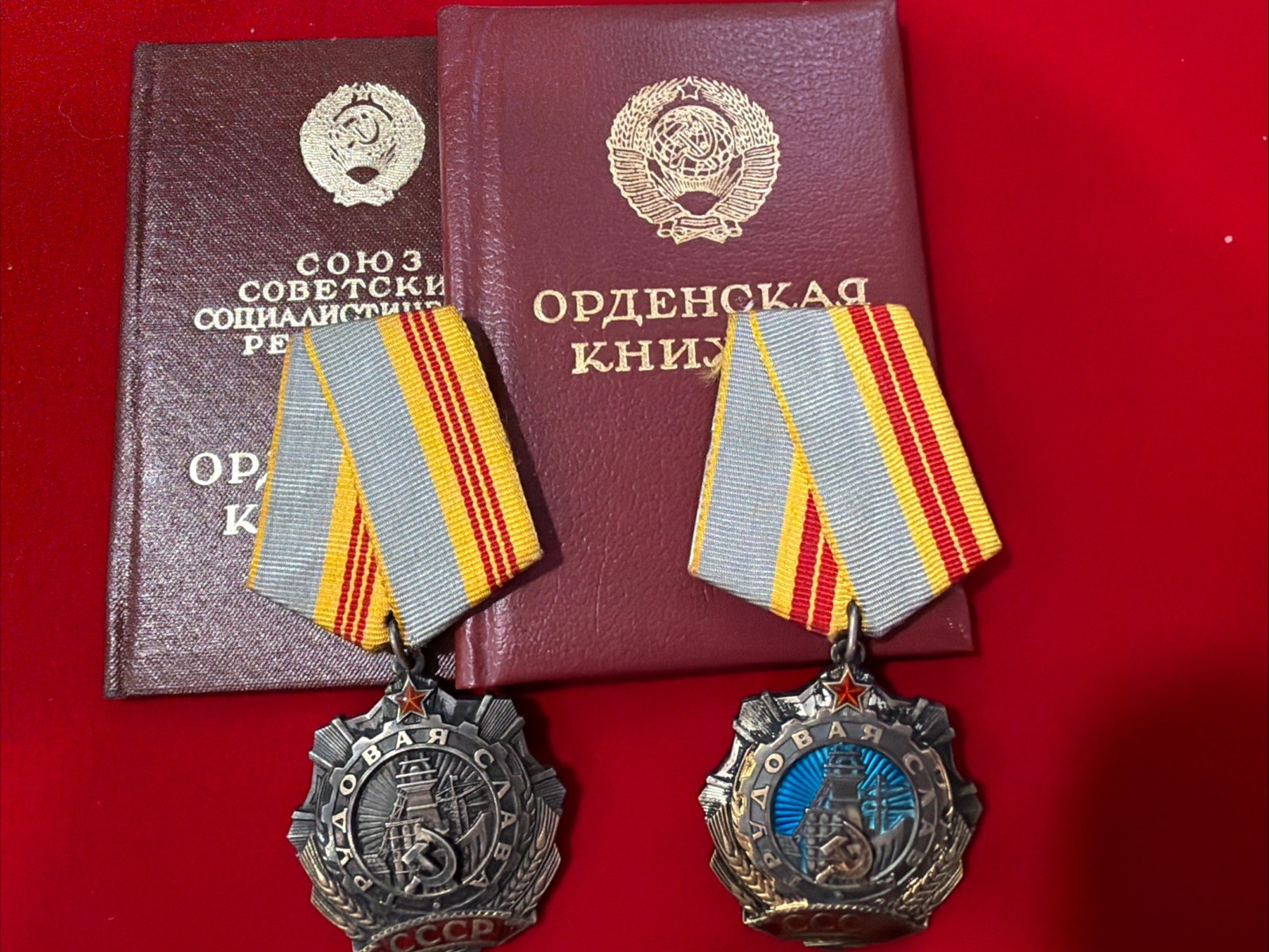 USSR Set of Orders of Labour Glory 3rd and 2nd  Degree of DRAVE YURI VLADIMIR.