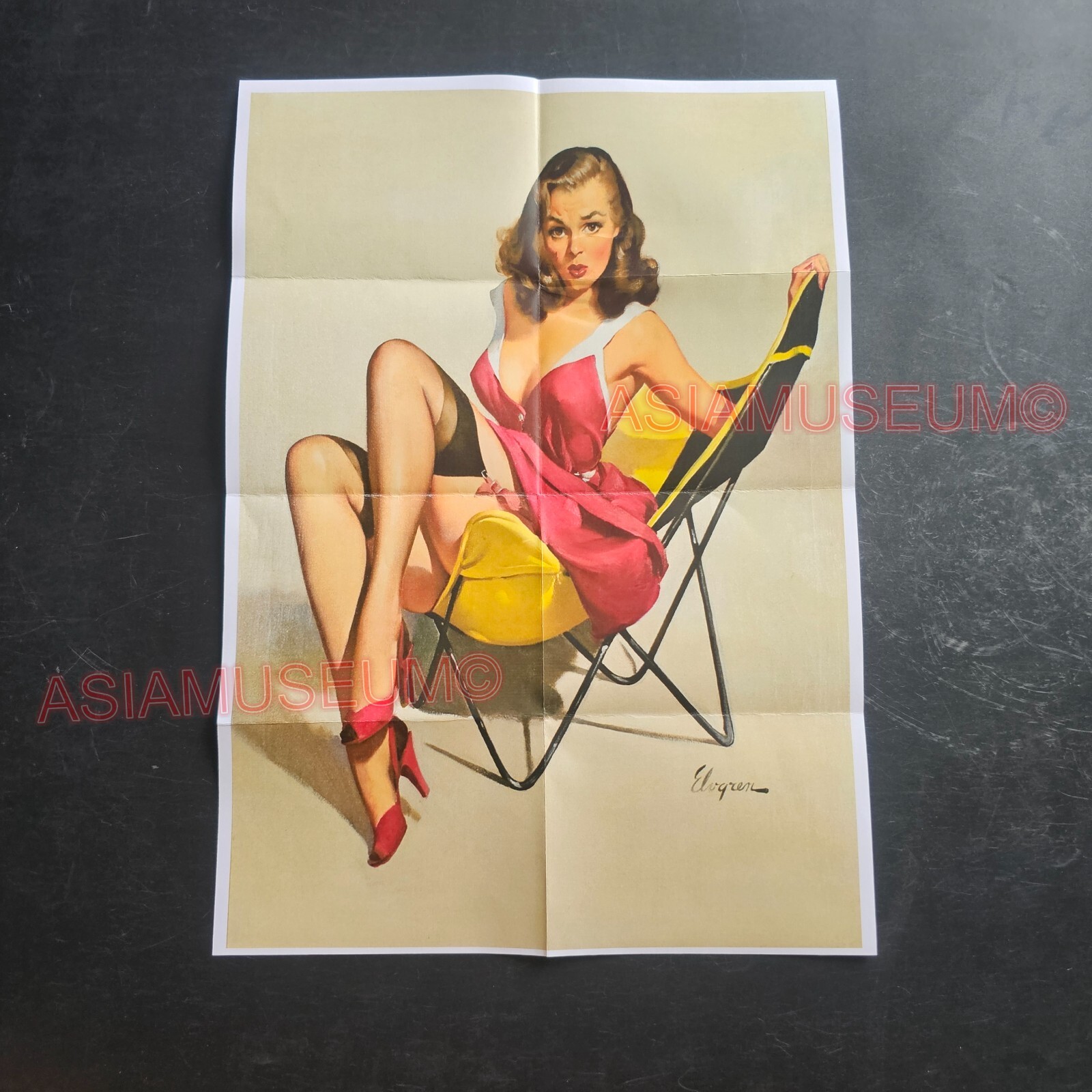 1942 WW2 USA EUROPE COMIC PIN UP WOMEN LADY ARMY MILITARY PROPAGANDA POSTER E223