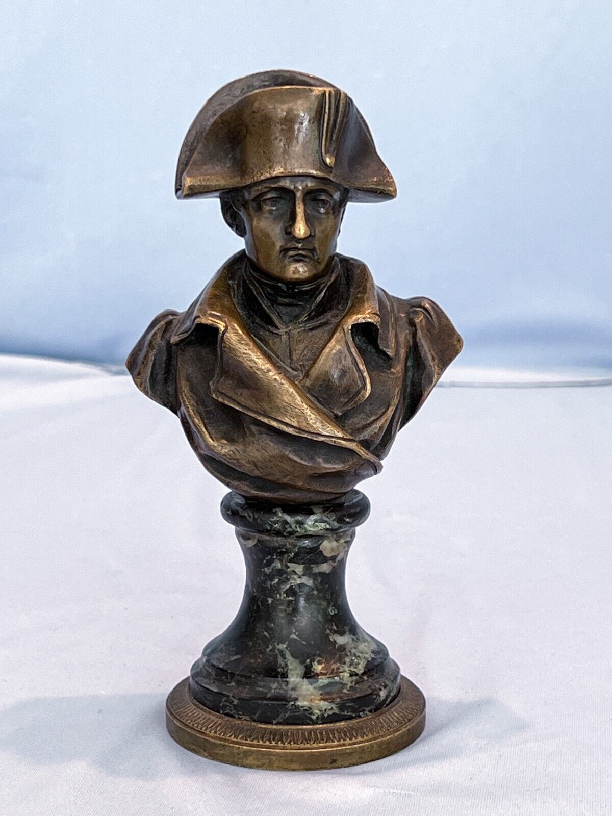 Rare 19th C Bronze Bust France Emperor Napoleon Bonaparte Waterloo Battle War