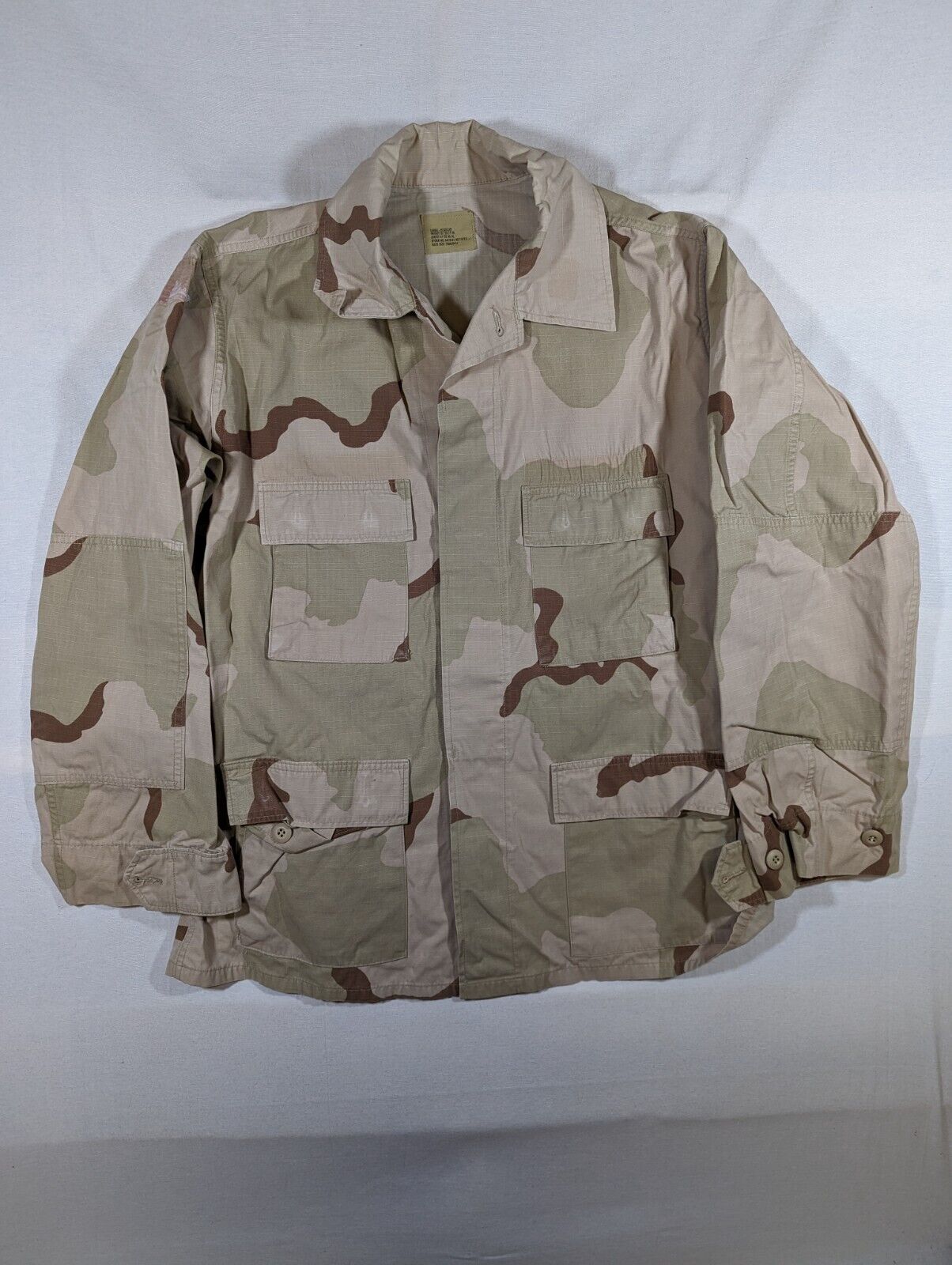US Army Coat Desert Camouflage Combat Mens Large Button Long Sleeve