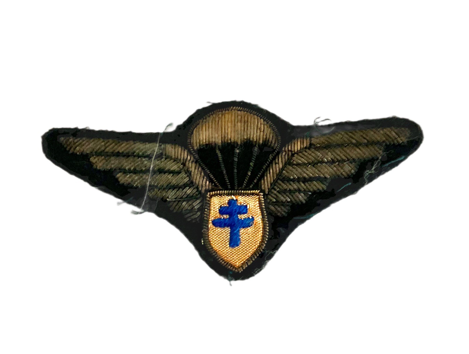 WWII Free French Forces FFL Paratrooper Gold Bullion Jump Wings