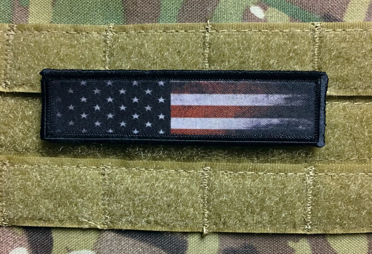 1x4 Distressed USA Flag  Morale Patch Tactical Military Army Funny Badge Hook