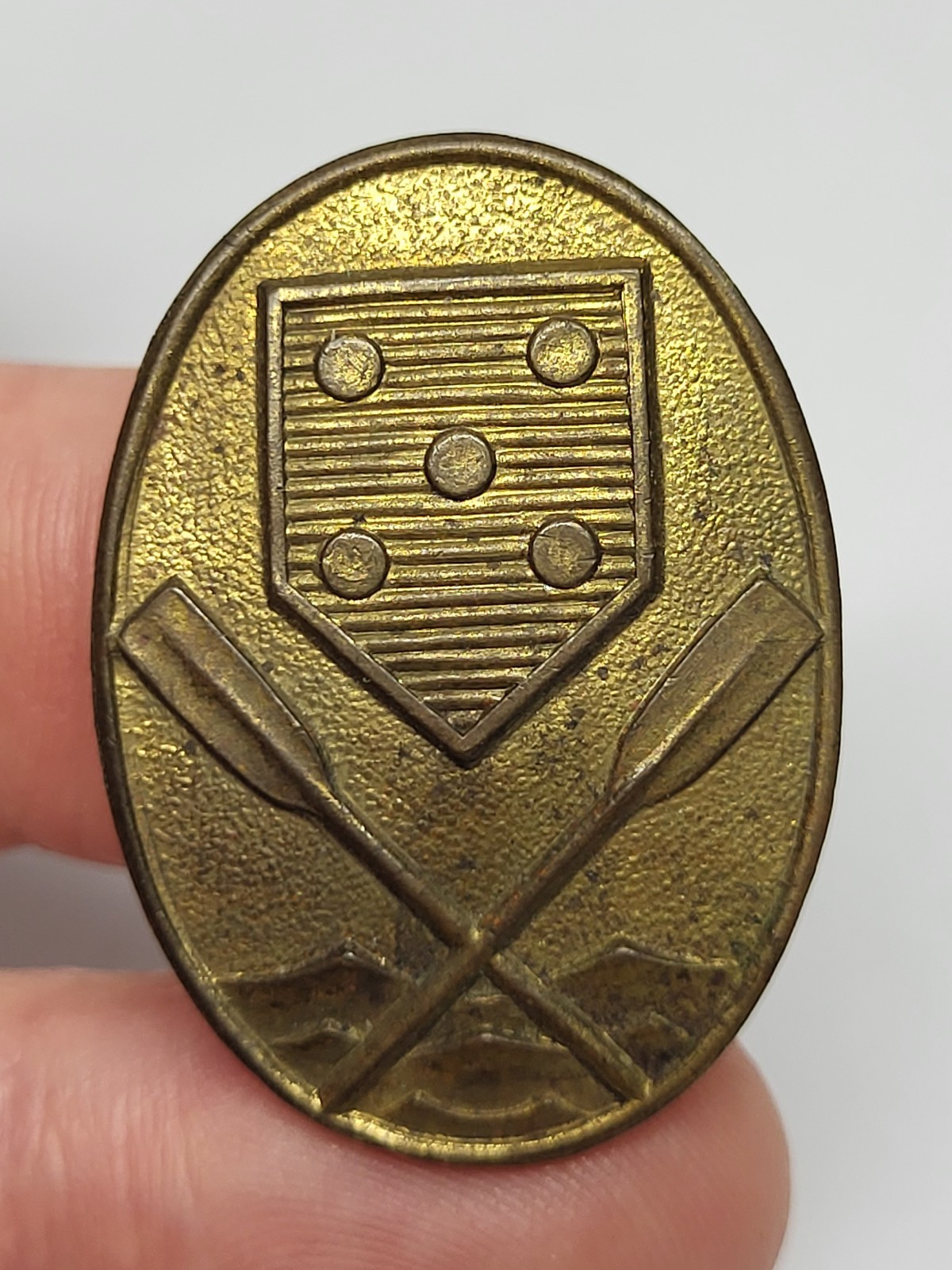Antique MOCIDADE PORTUGUESA Rowing Brass Badge/ Sports