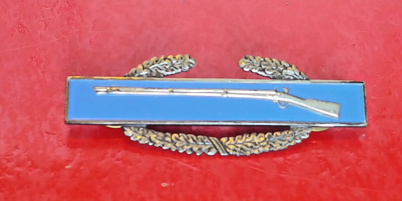 Vintage WWII Military Rifle Gun Pin Blue Sterling Silver Brooch Marksman WW2