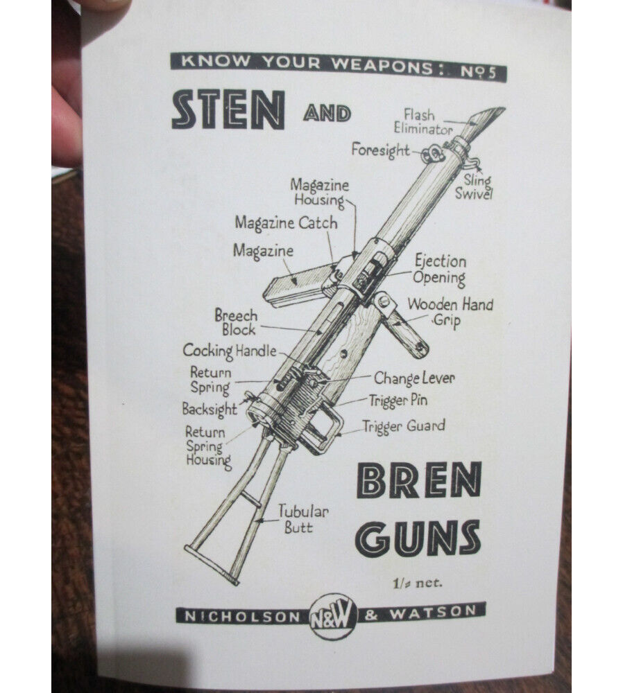 STEN AND BREN GUNS WW2 1942 In Field Quick Fix  Hand Book Reprint New