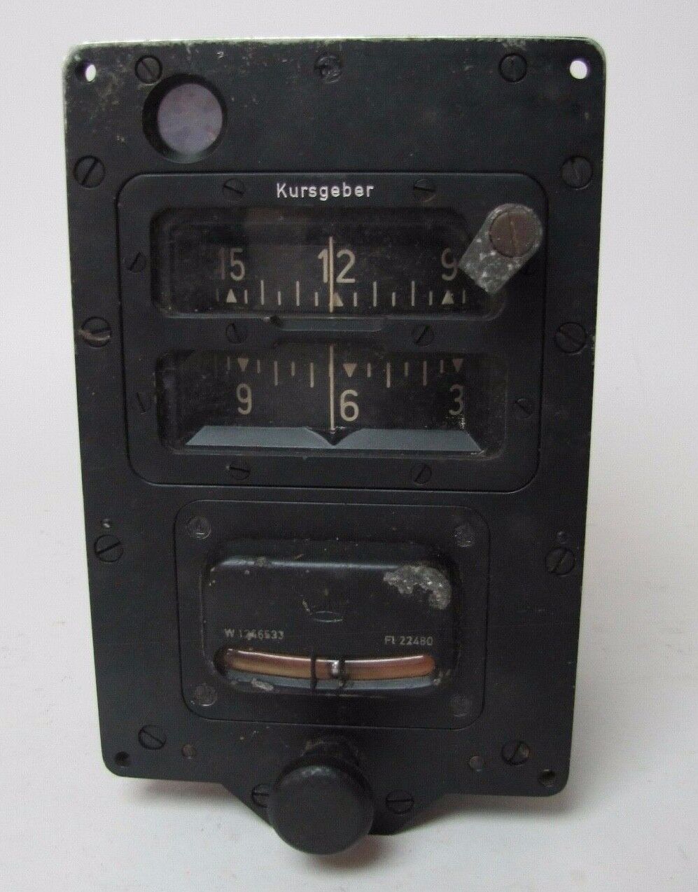 WWII German Luftwaffe Flight Instrument Compass Fernkurskreisel Bauart Askania 
