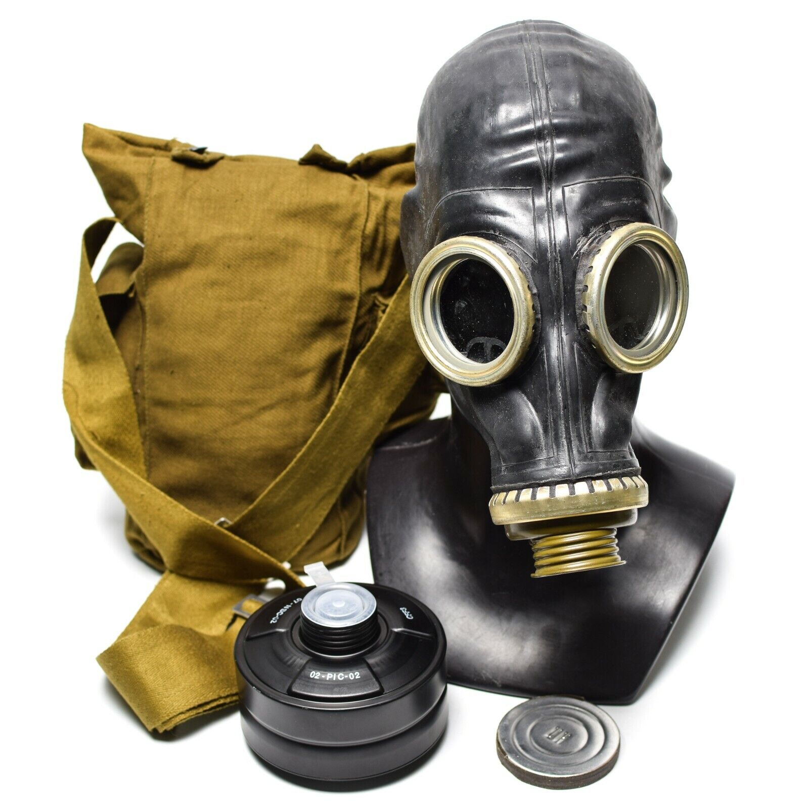 Original Soviet Era Gas mask GP-5 black rubber Face mask Size LARGE