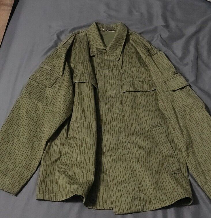 Vintage East German Jacket (size K44) Strichtarn Raindrop Camo NVA