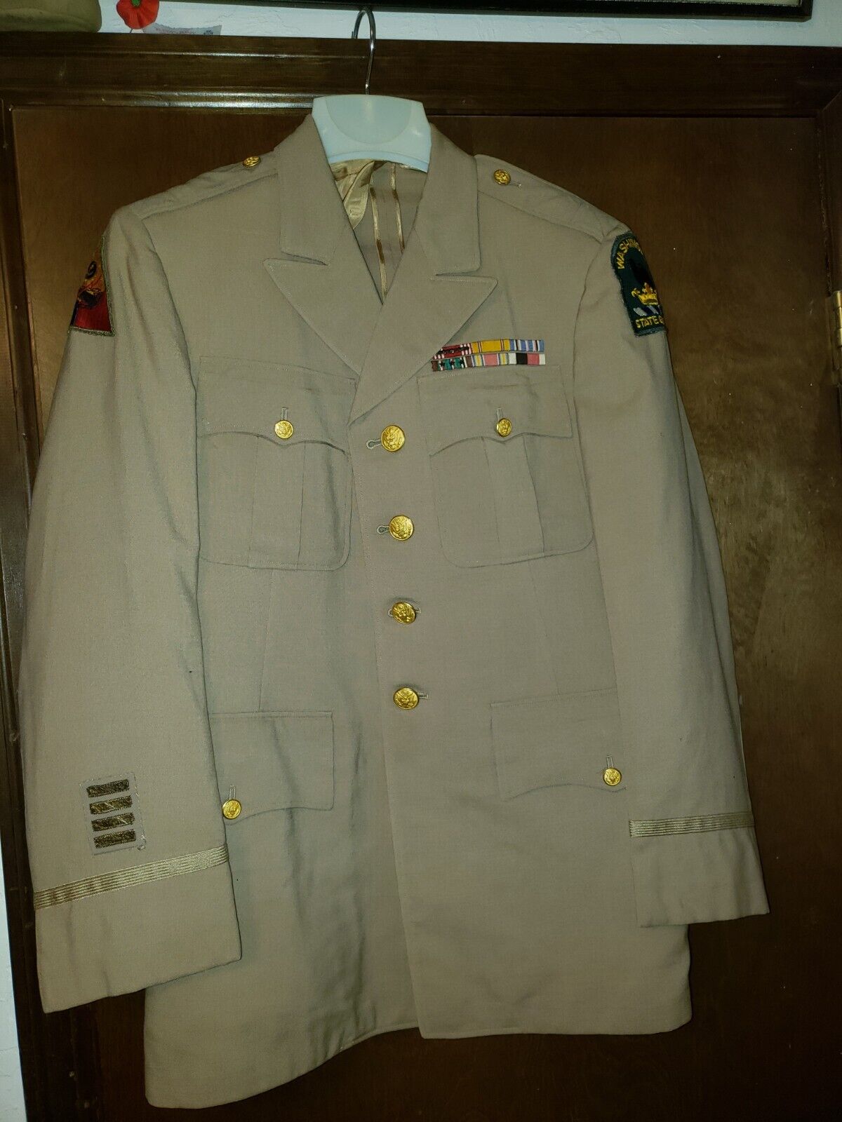 1950s 60s officer khaki Washington state guard 9th Armored Division WWII uniform