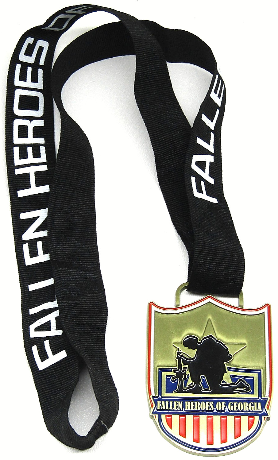 Fallen Heroes of Georgia Medal Brass Enamel Military Award Medallion USA