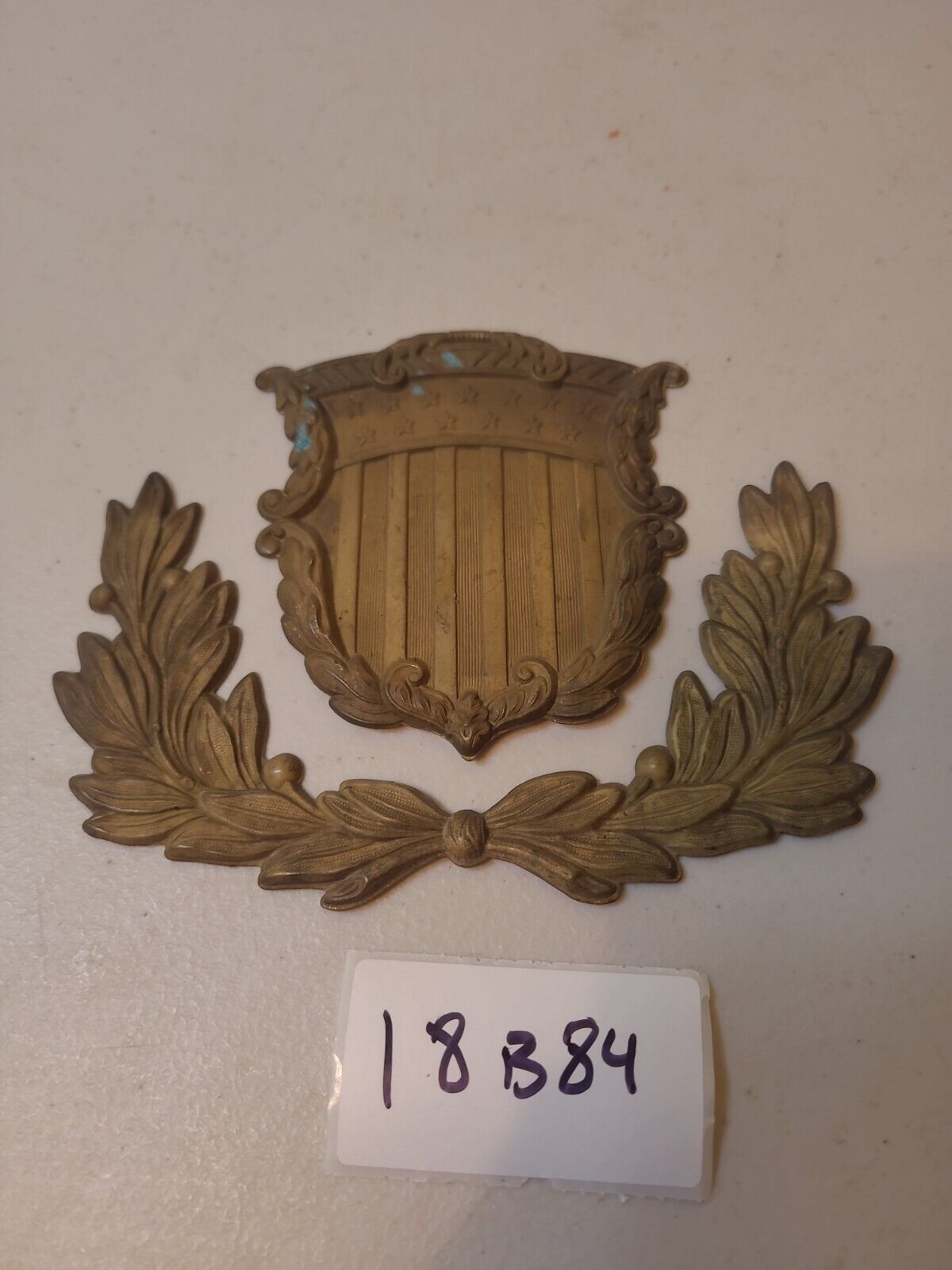 US Marines Insignias hat pin 1800s Badge Shield wreath civil war 1861 18B84