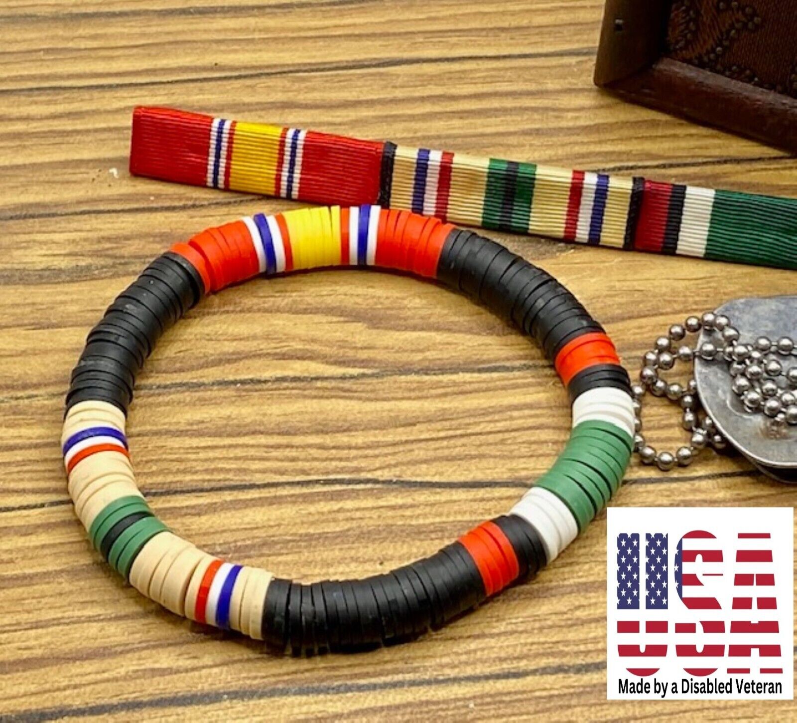 Desert Storm/Kuwait Liberation-Saudi/National Defense Veteran Ribbon Bracelet