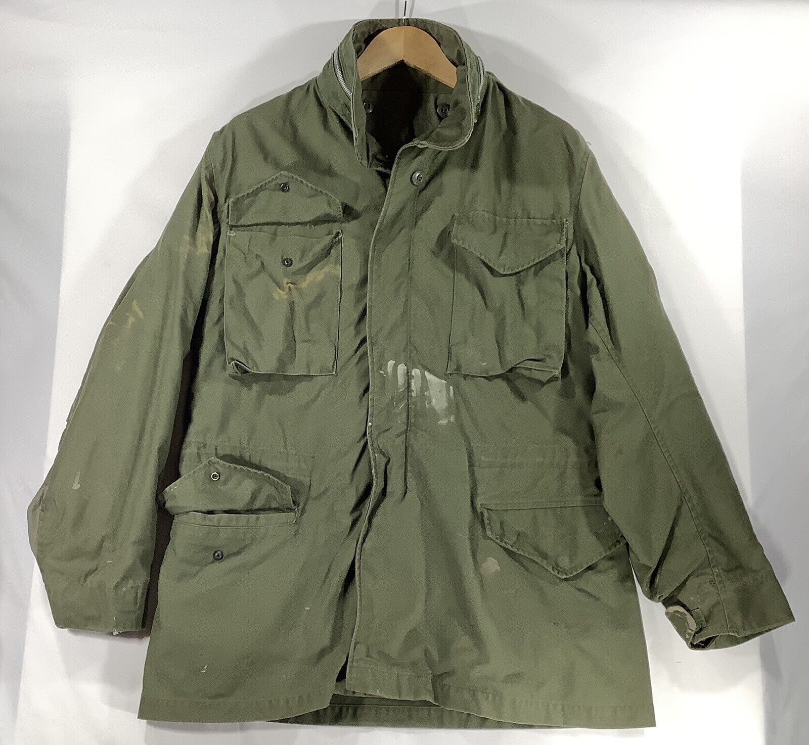 Vintage USA Military M-65 Field Jacket Coat Size M NAM Army OD