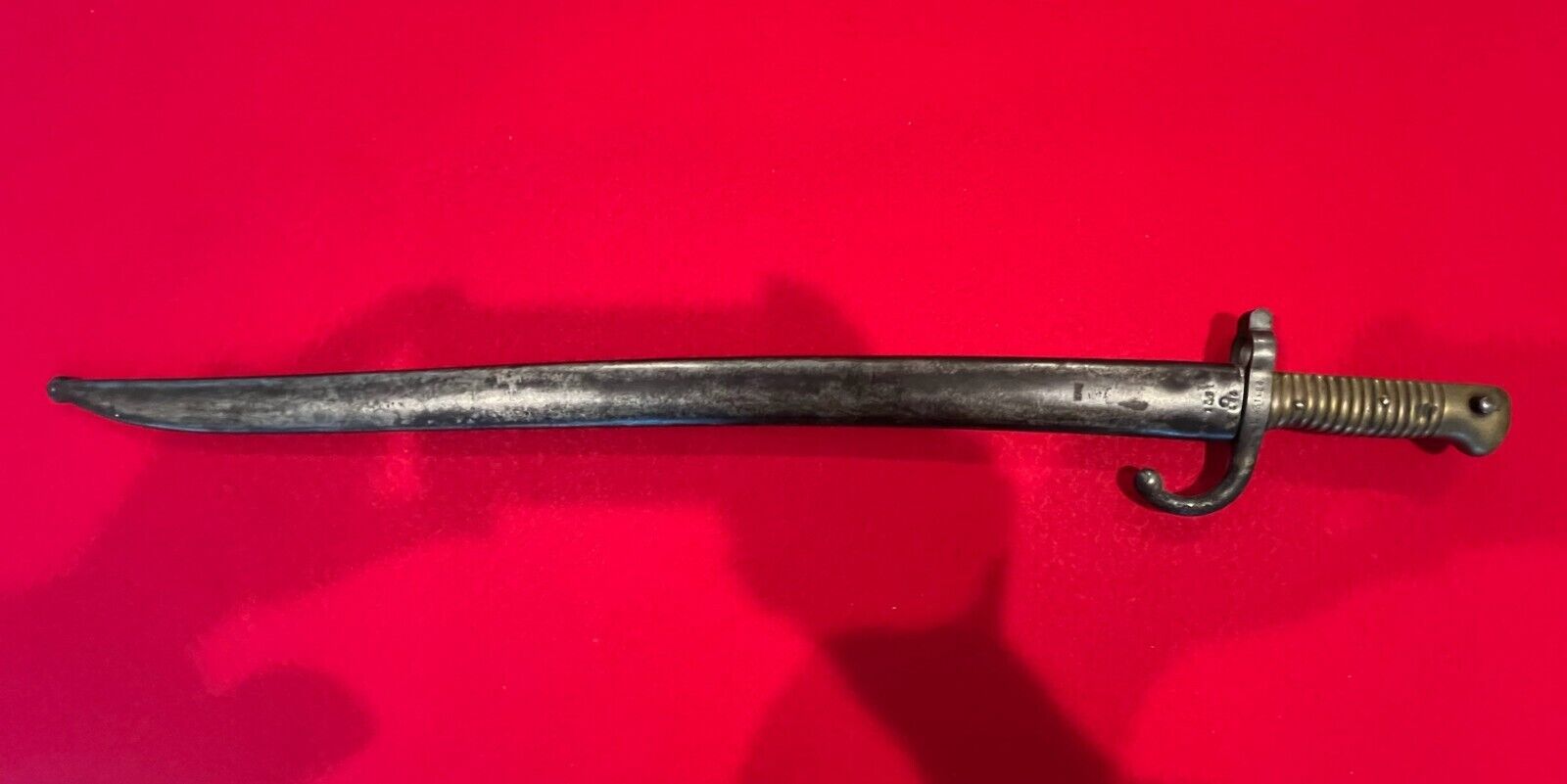 French Model 1866 Chassepot Brass Bayonet Sword Scabbard