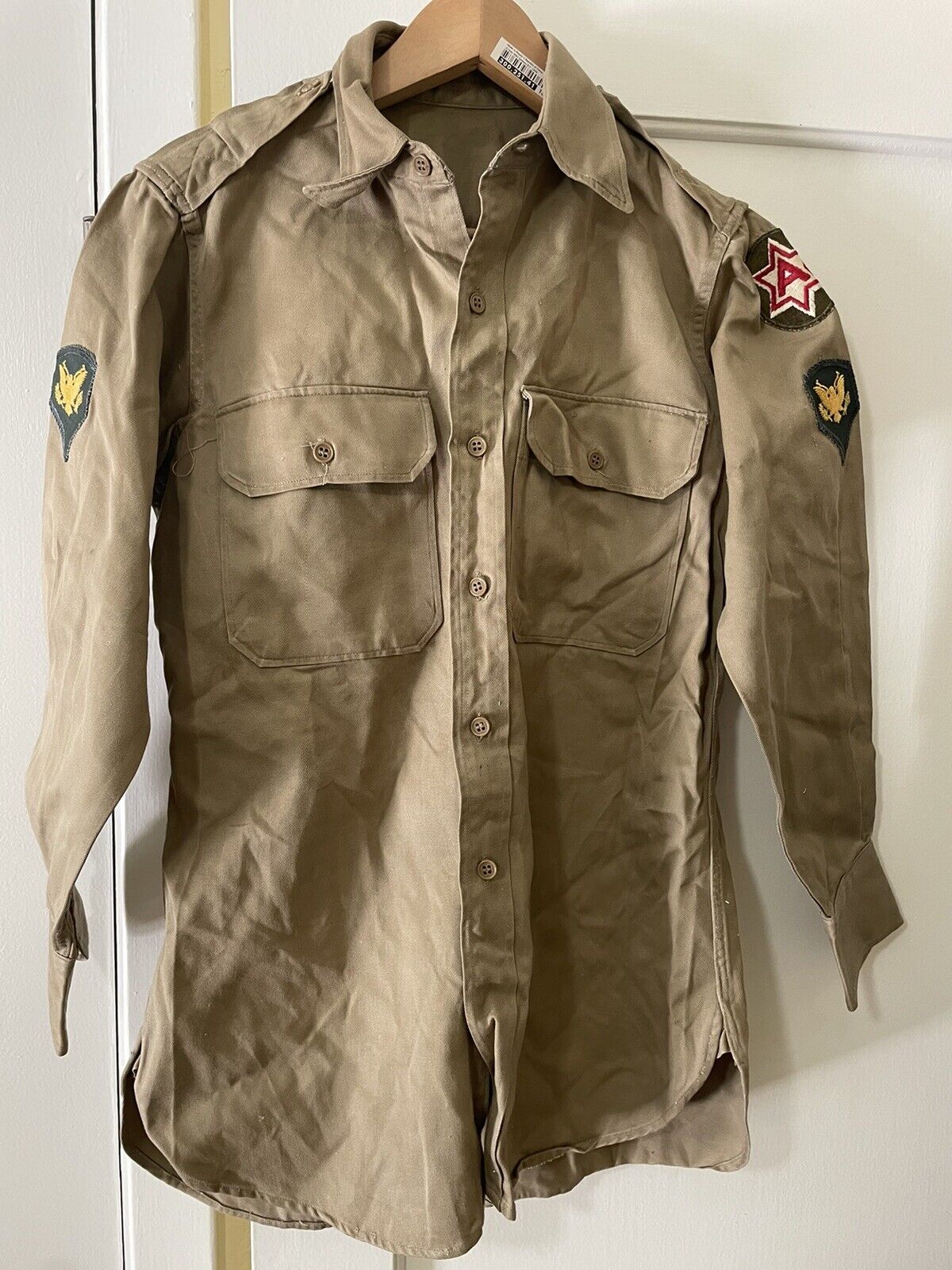 Vtg Military Shirt Size 14 1/2 X 30