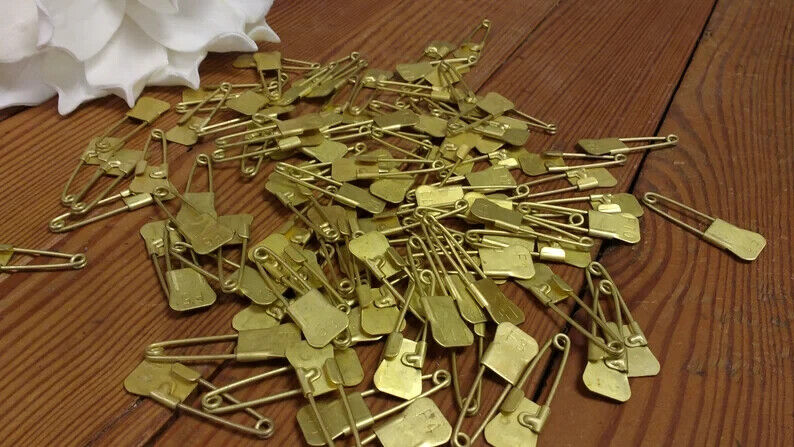 Vintage Brass Military Laundry Pins 10 pcs