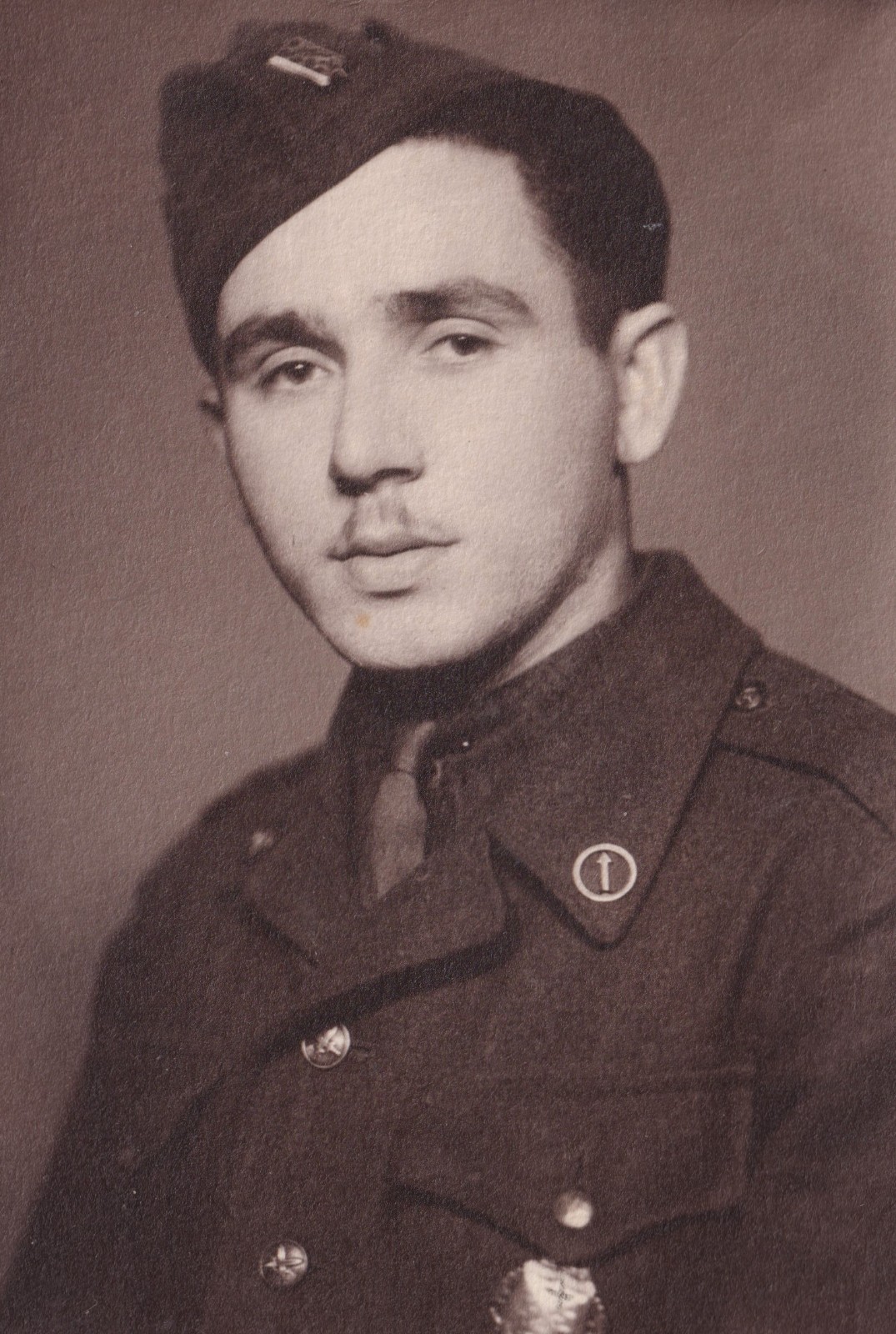 WW2 Studio Photo Hungarian Honved Infantry Soldier Arrow Insignia Orlova Czechia