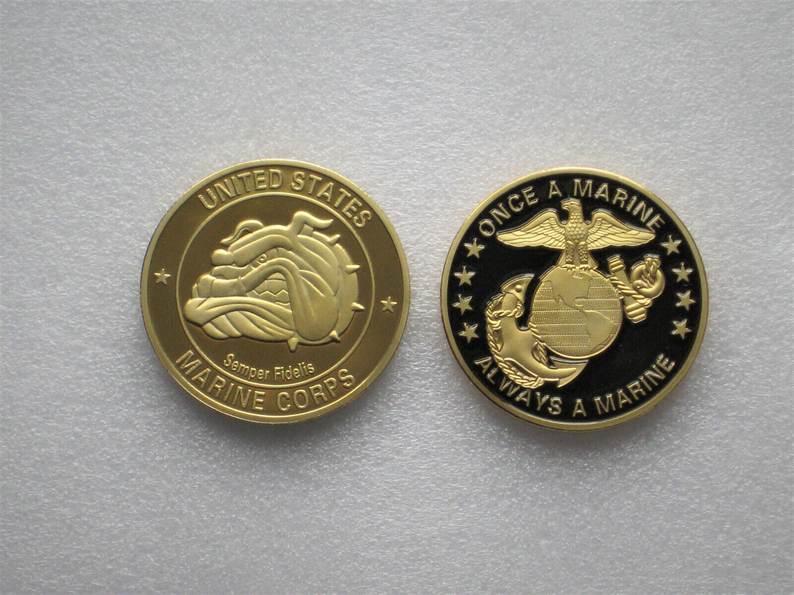  Gold Marine Coin USMC Challenge Coins Militara Nickel Devil Dog USA Token Hobo