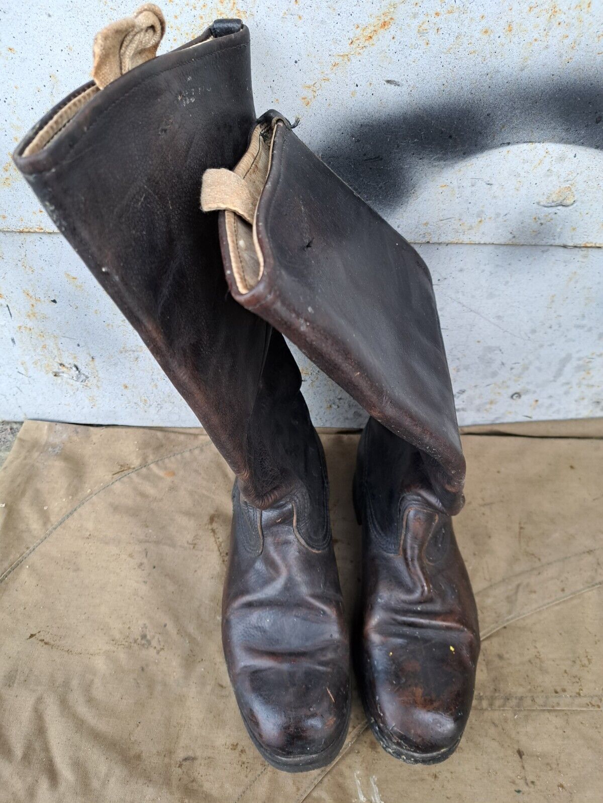 Soviet russian calfskin officer army boots rubber sole size 41 C (262) medium