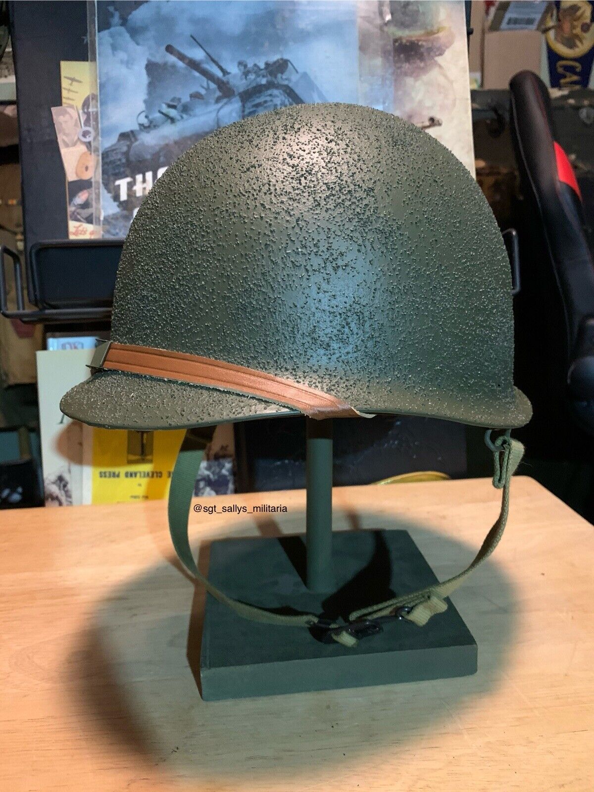 WWII US Military M1 Combat Helmet Restored Original Front Seam