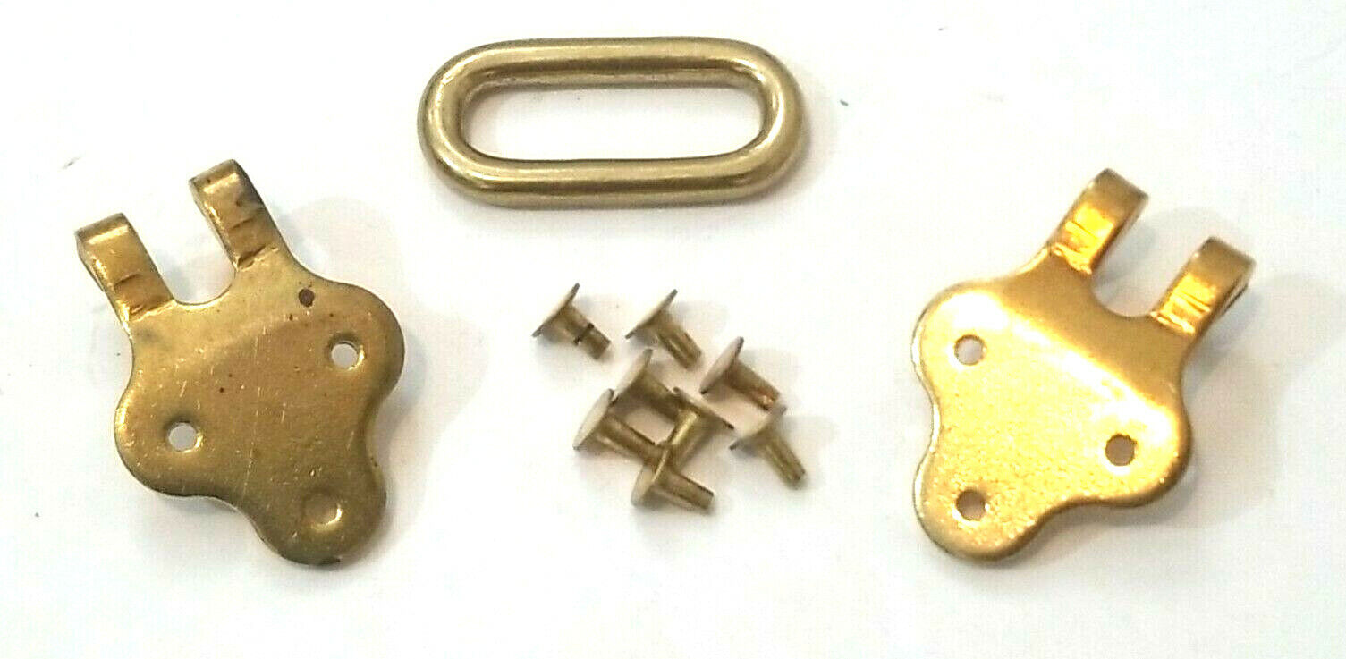 Sling Repair Replacement Parts Kit Brass Plated Hooks For 1907 Leather Slings 
