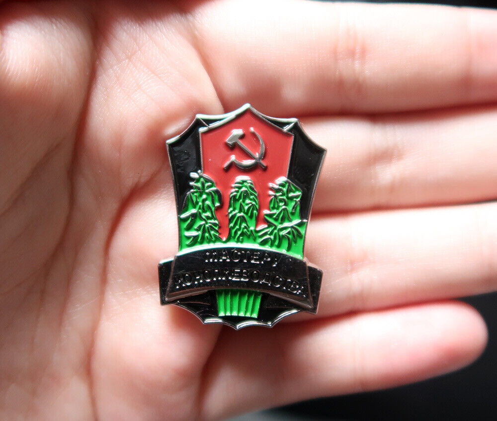 CCCP Brooch Farmer Master Grower Award Badge USSR Metal Classics Union WW2 Pin