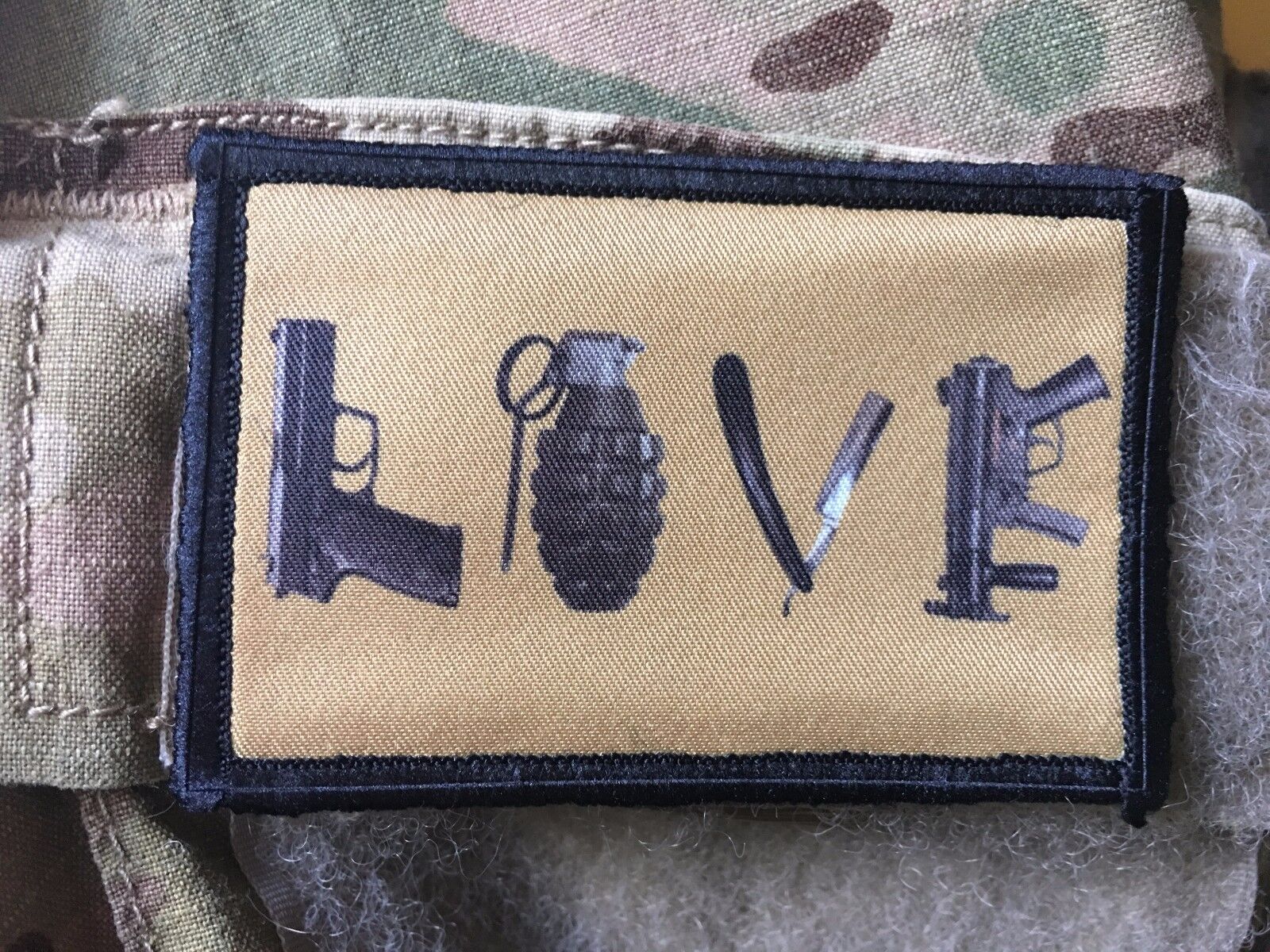 Love Weapons Morale Patch Funny Tactical ARMY Hook Military USA Badge Flag 