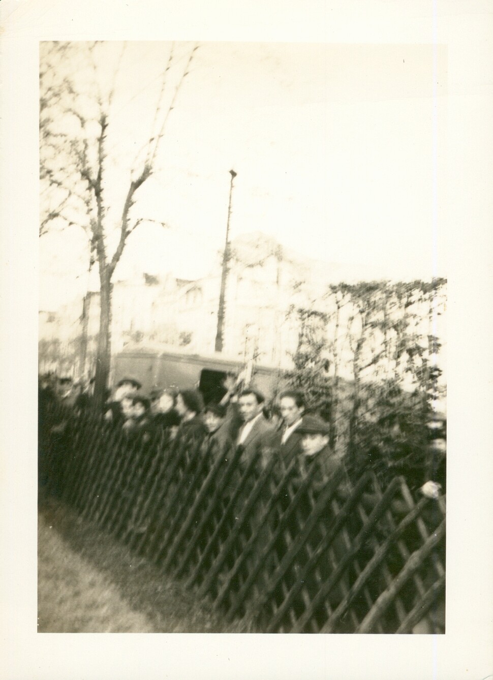 1945  WWII GI's Bonn, Germany  photo locals watching us load  Rail Road station